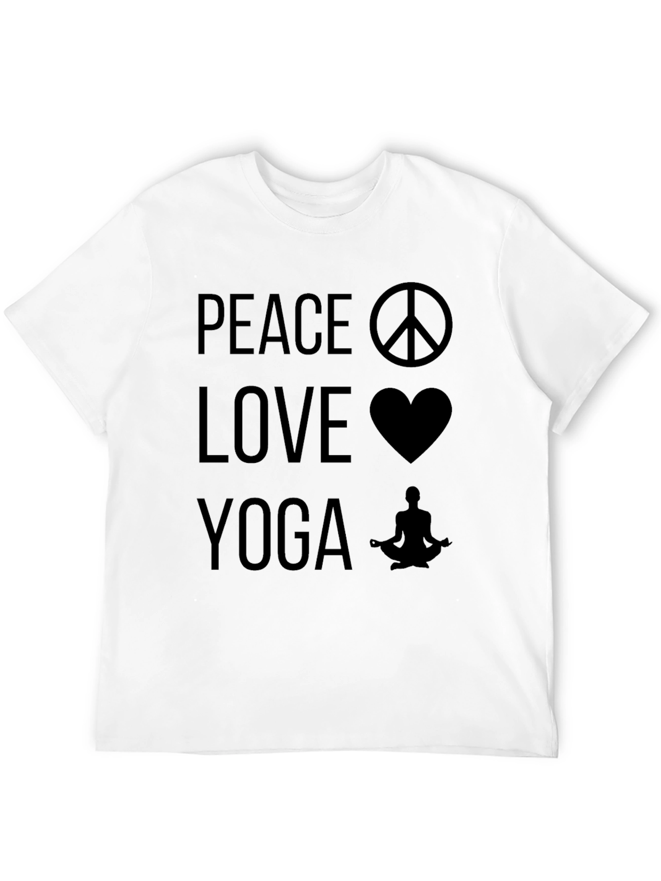 Peace Love Yoga Graphic Tee - Black