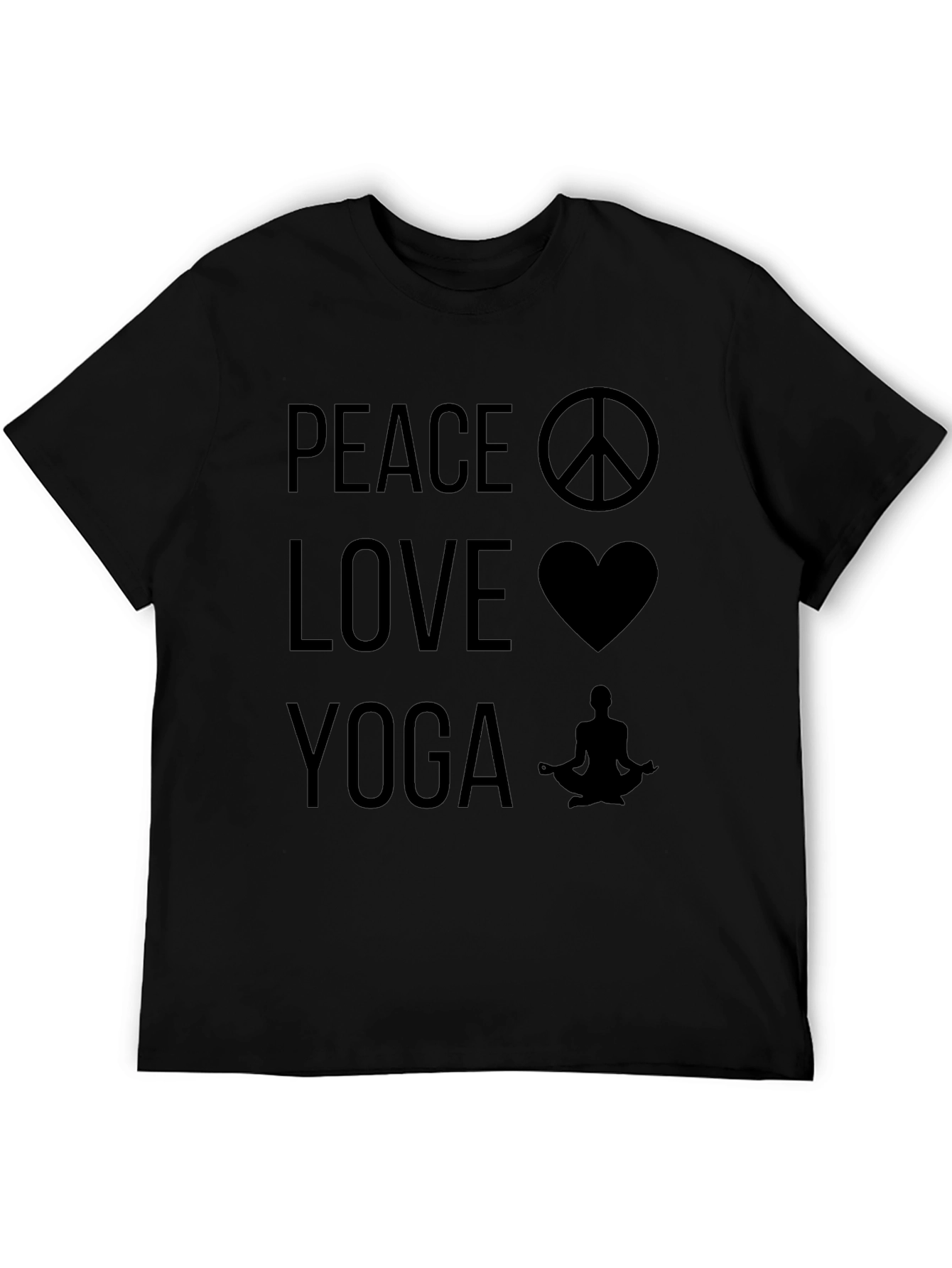 Peace Love Yoga Graphic Tee - Black
