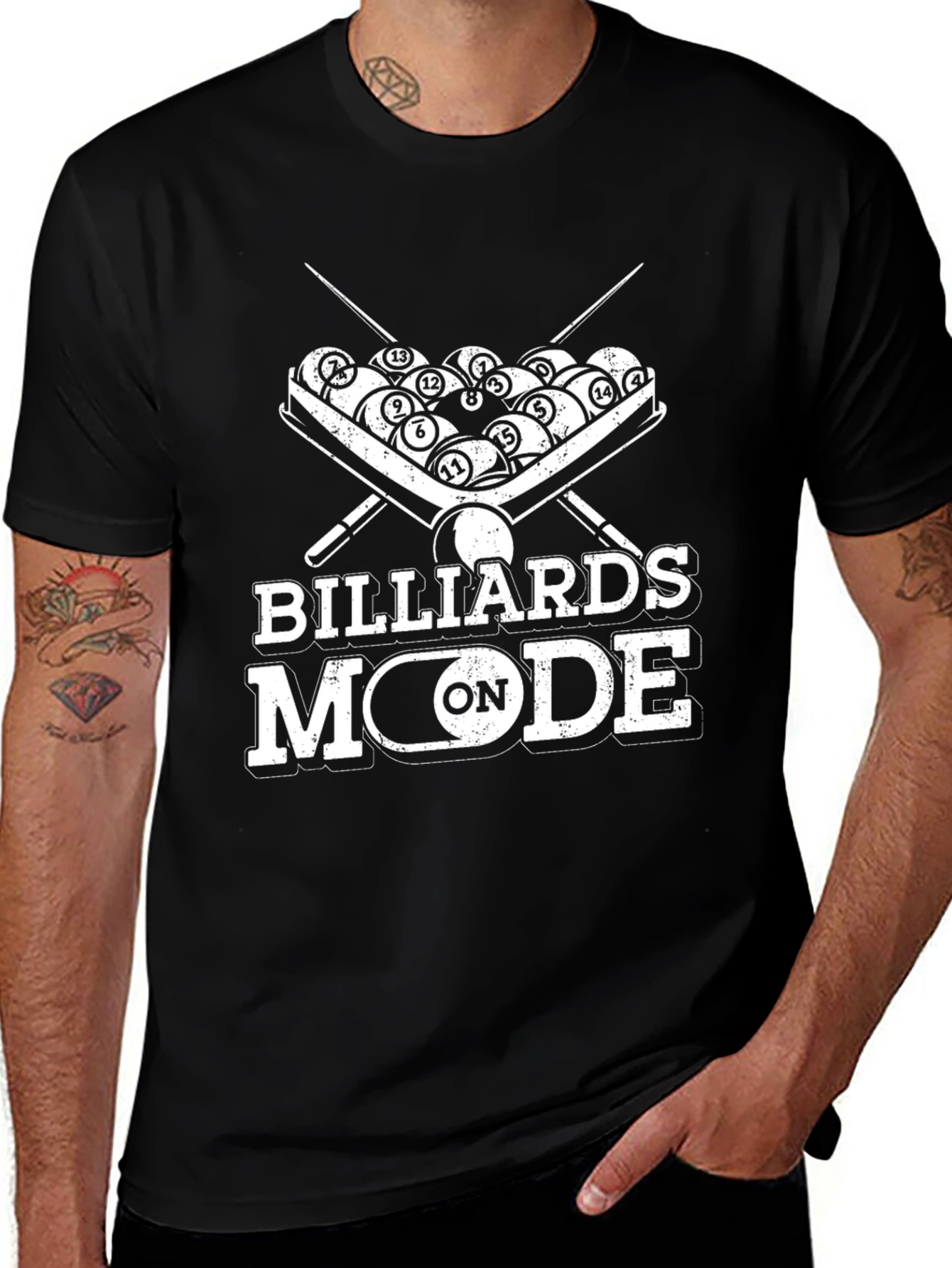 Billiards Mode On Graphic Tee - Pool Player T-Shirt