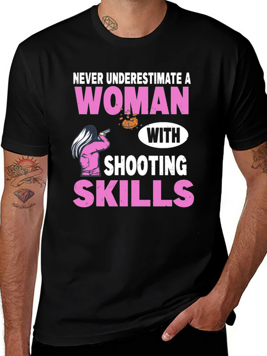 Woman Shooting Skills Graphic T-Shirt