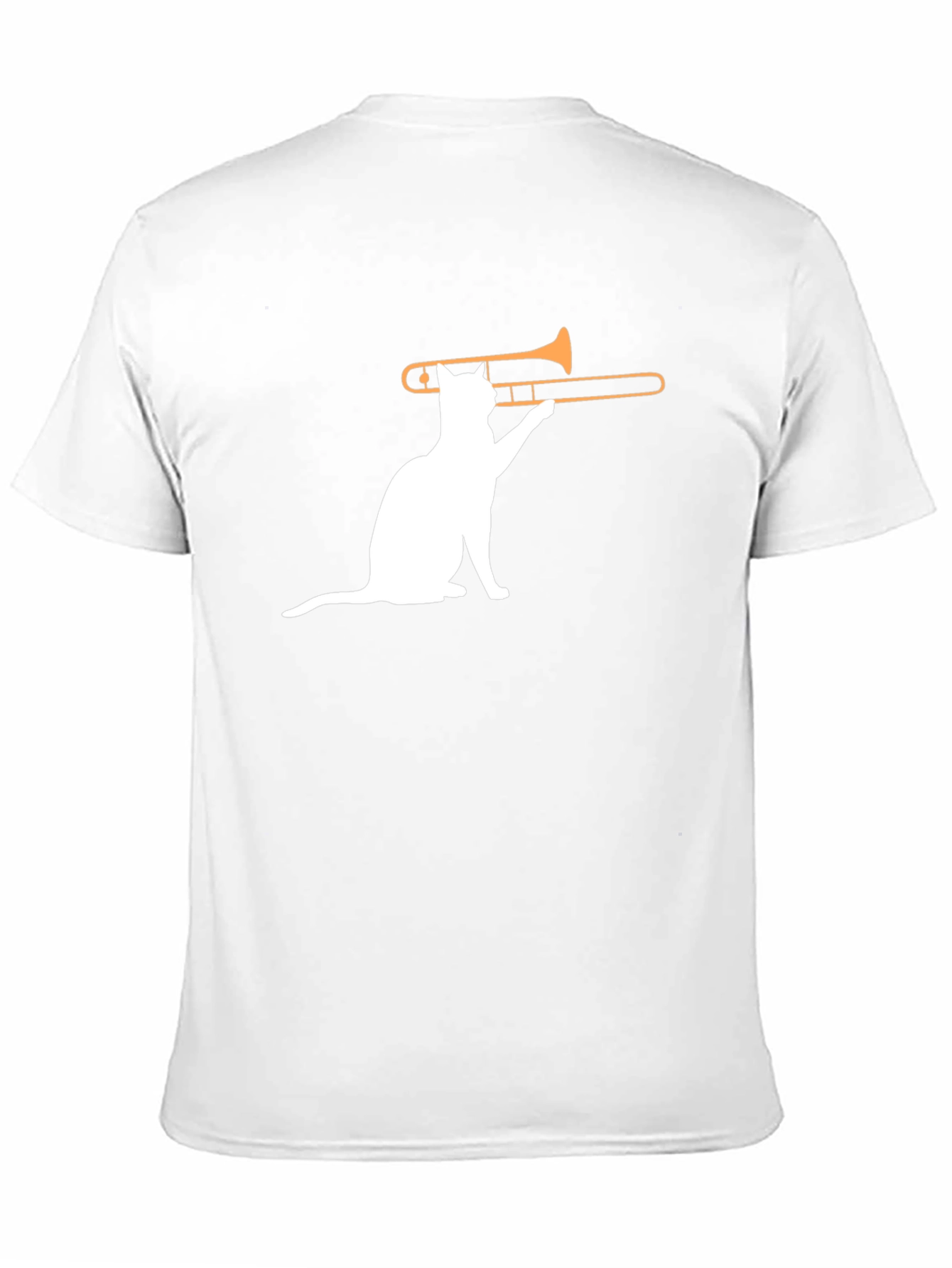 Cat Trombone T-Shirt - Black Cotton Graphic Tee