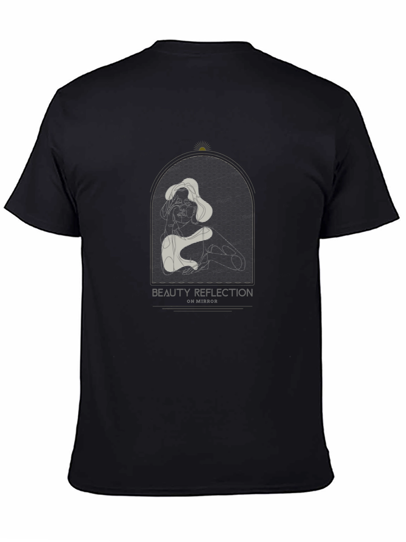 Beauty Reflection Graphic Tee - Black Cotton
