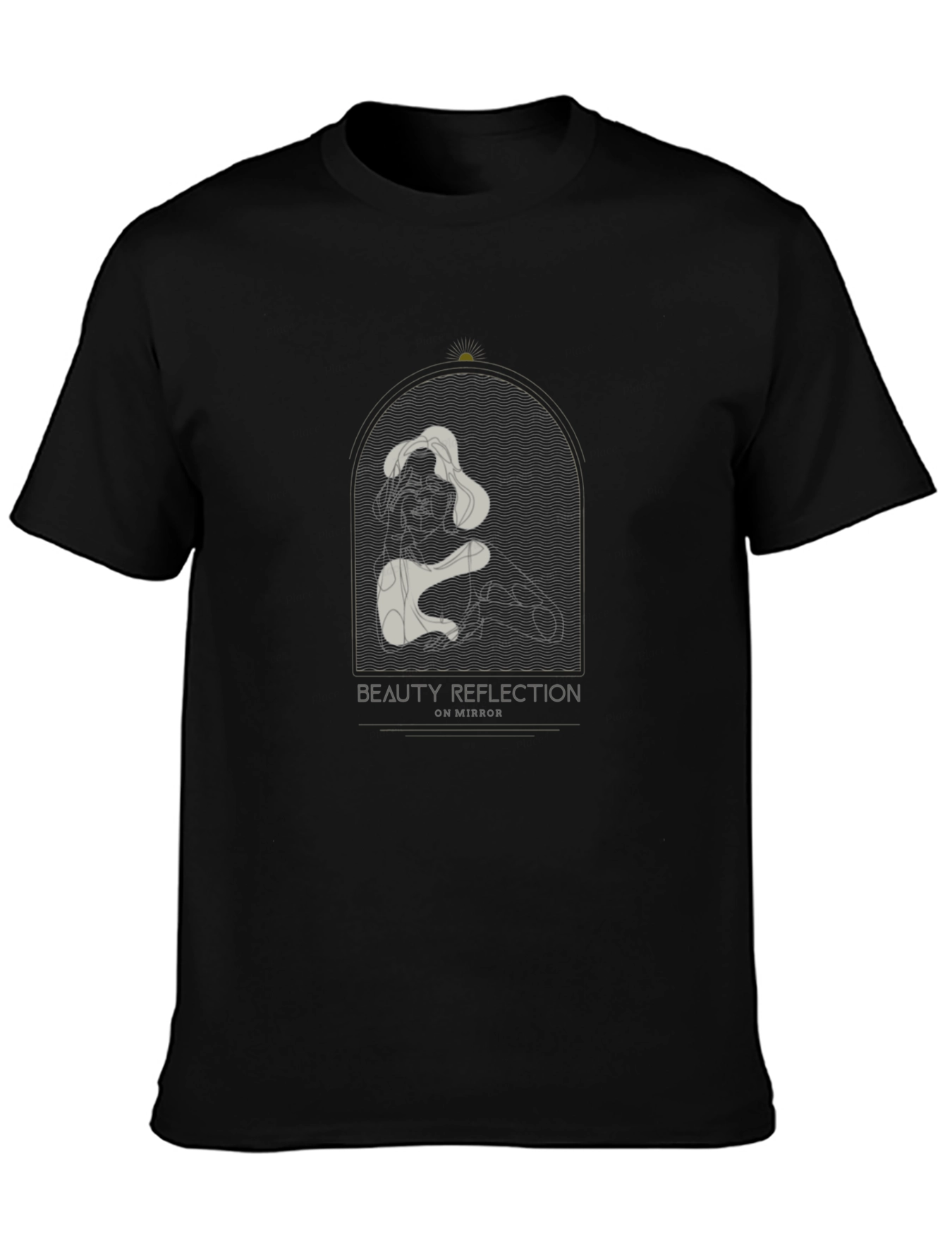 Beauty Reflection Graphic Tee - Black Cotton