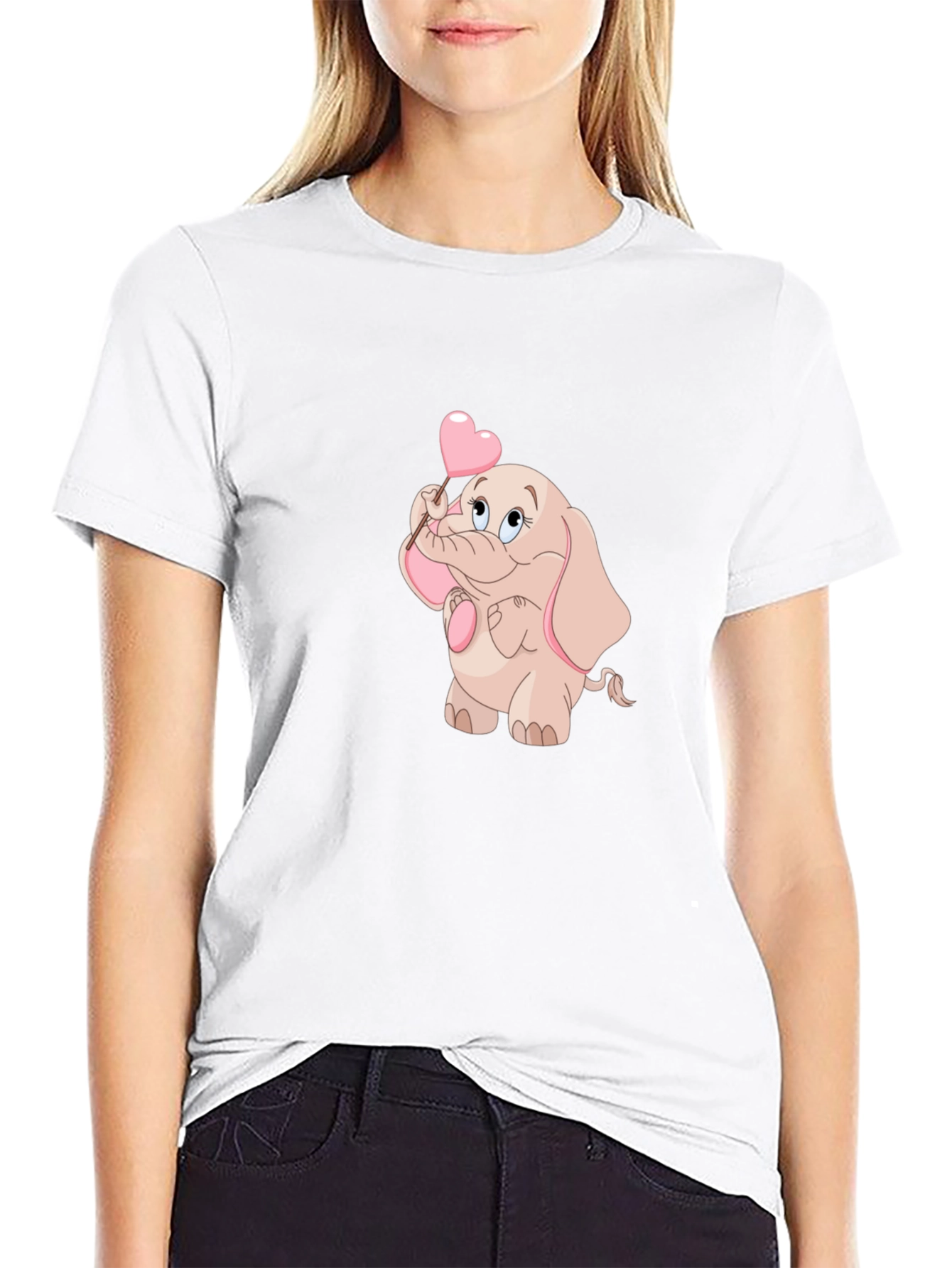 Cute Elephant Holding Heart T-Shirt