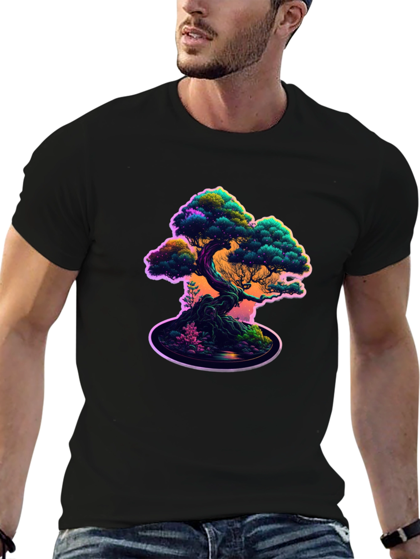Bonsai Tree Graphic Tee - Cool Nature Design