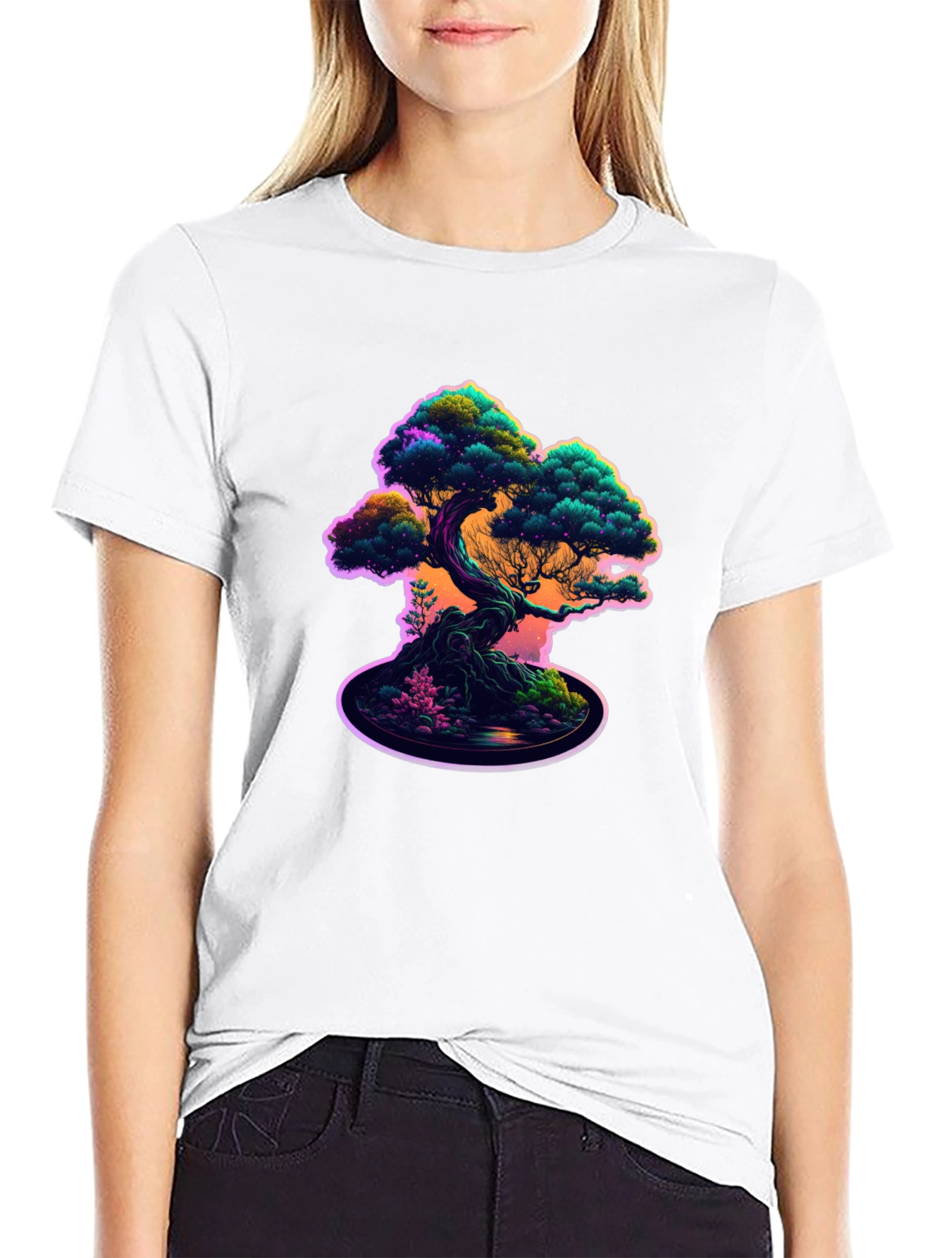 Bonsai Tree Graphic Tee - Cool Nature Design