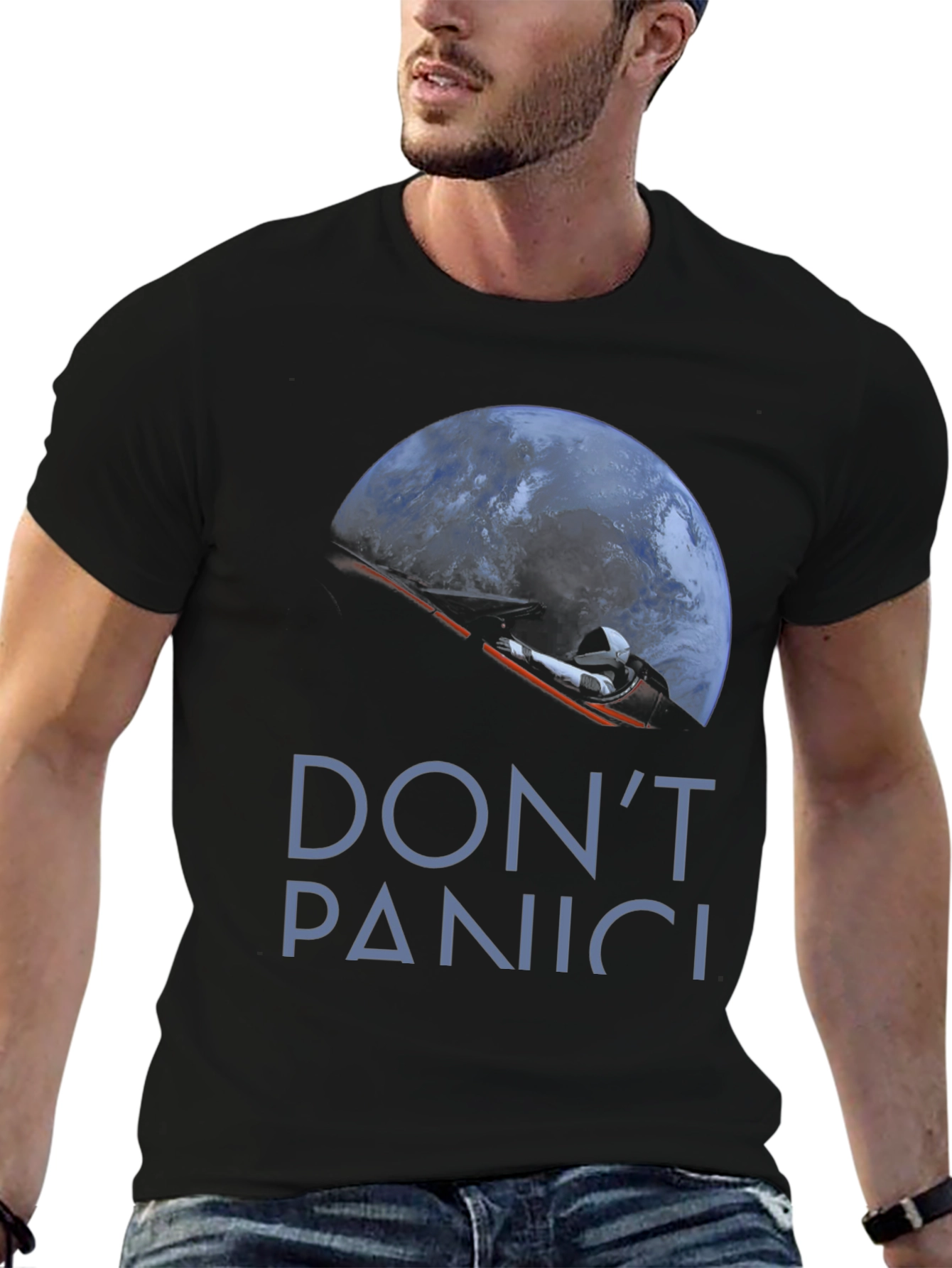 Dont Panic Space Roadster T-Shirt
