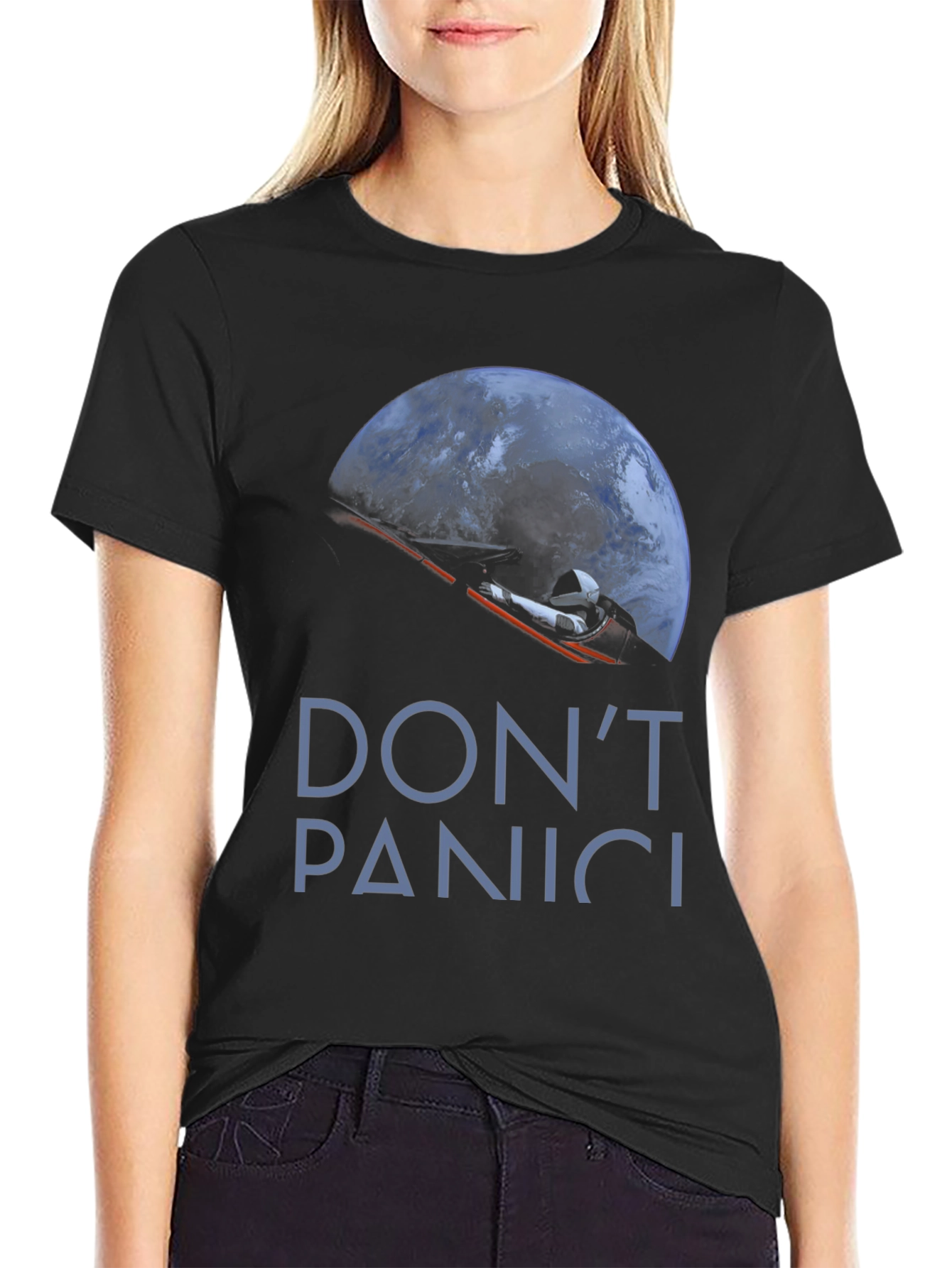 Dont Panic Space Roadster T-Shirt