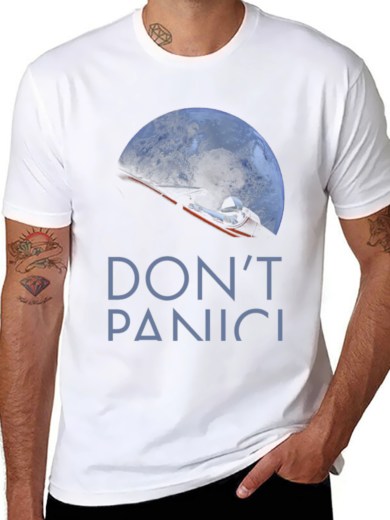 Dont Panic Space Roadster T-Shirt
