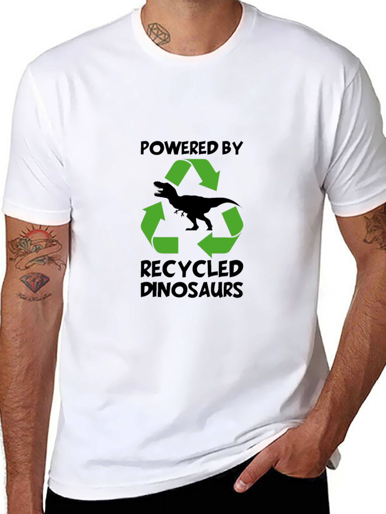 Recycled Dinosaurs Graphic Tee - Eco-Friendly T-Shirt