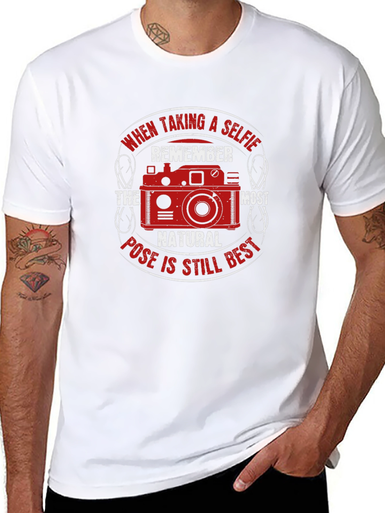 Selfie Camera T-Shirt - Natural Pose Best