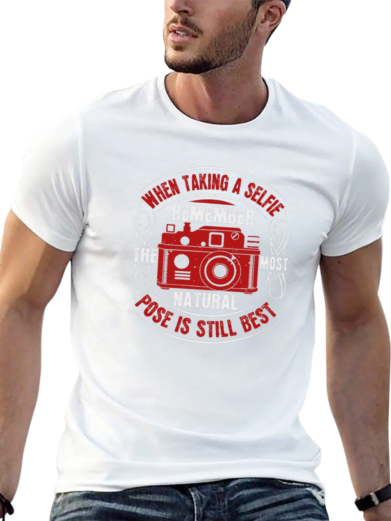 Selfie Camera T-Shirt - Natural Pose Best