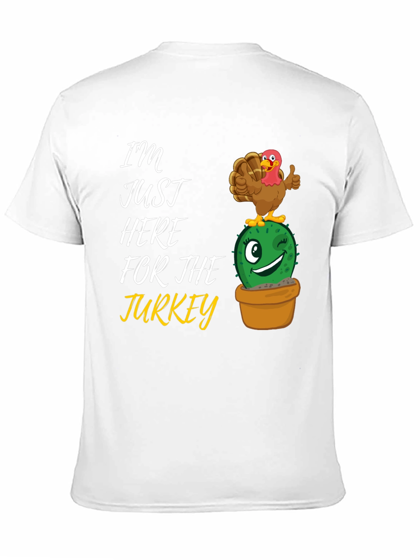 Funny Thanksgiving Turkey Cactus Graphic T-Shirt