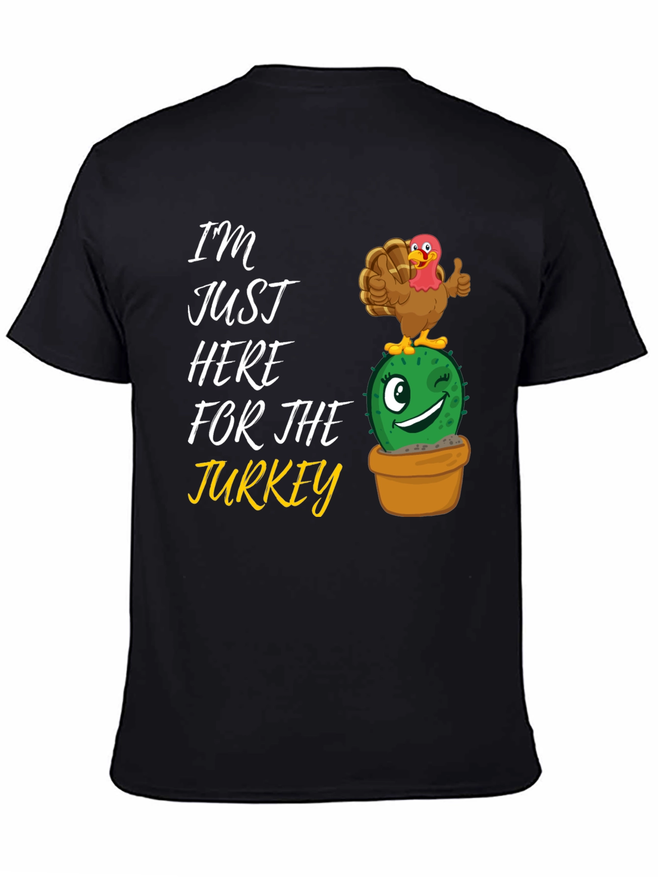 Funny Thanksgiving Turkey Cactus Graphic T-Shirt