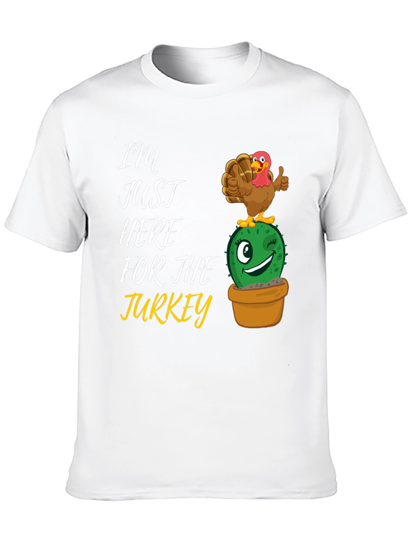 Funny Thanksgiving Turkey Cactus Graphic T-Shirt