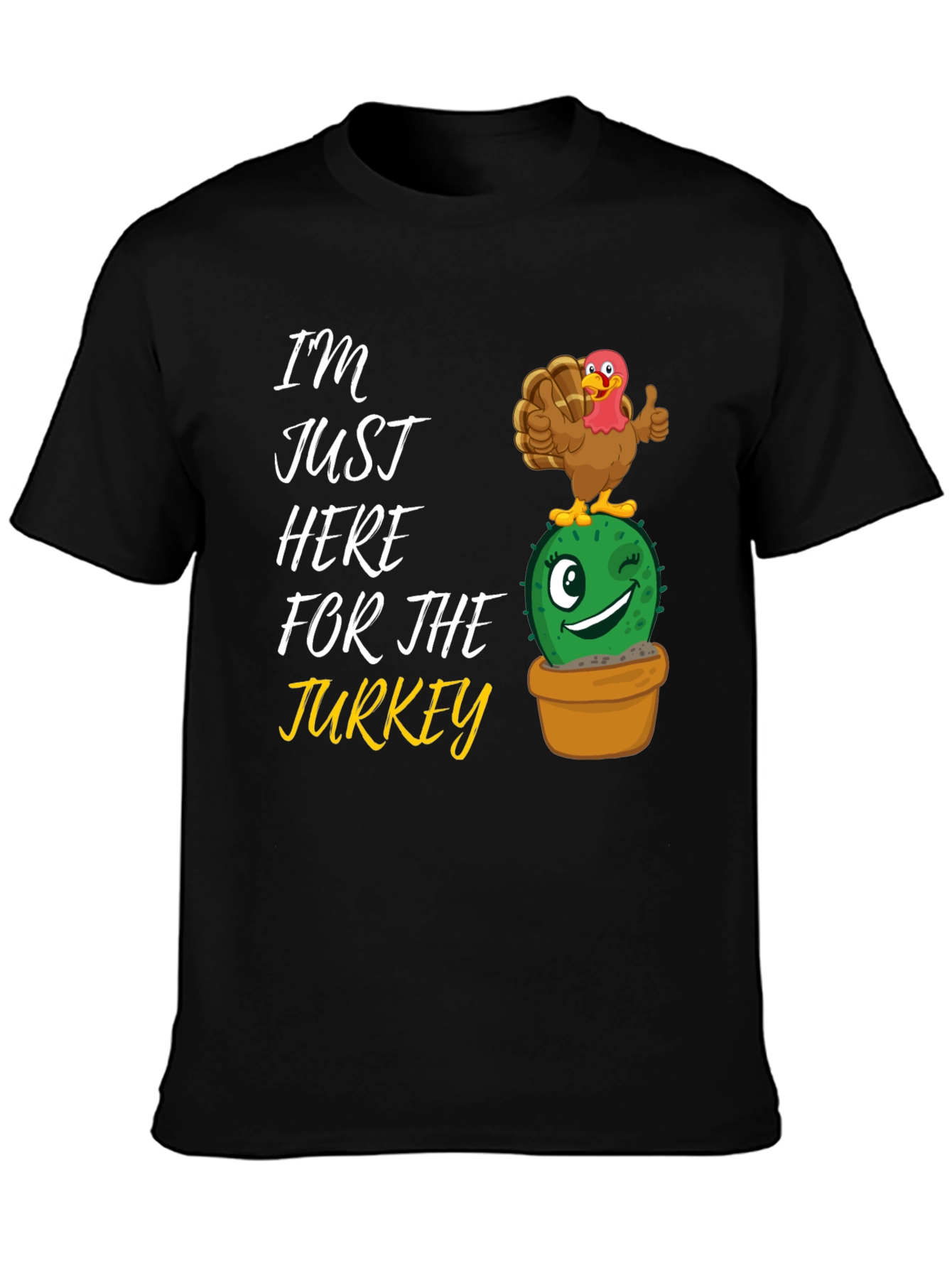 Funny Thanksgiving Turkey Cactus Graphic T-Shirt