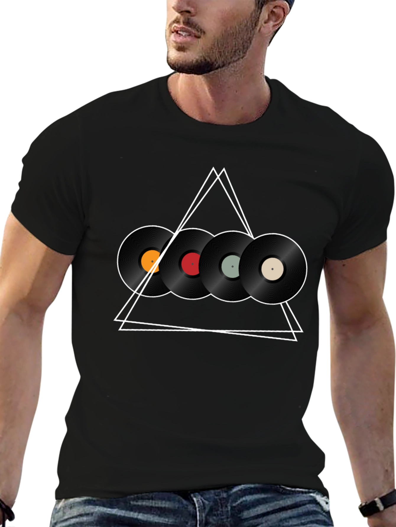 Vinyl Record Triangle Graphic Tee