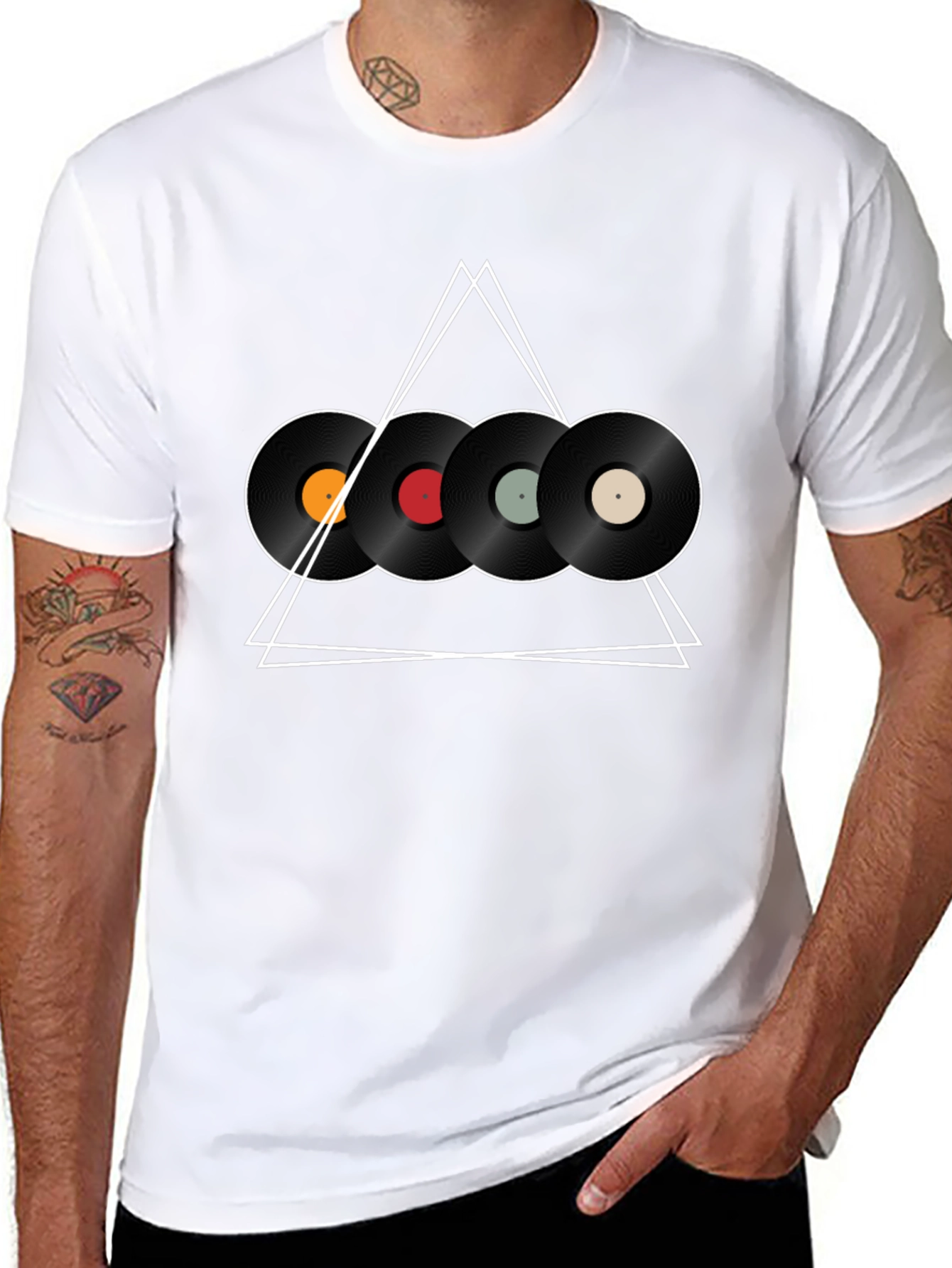 Vinyl Record Triangle Graphic Tee