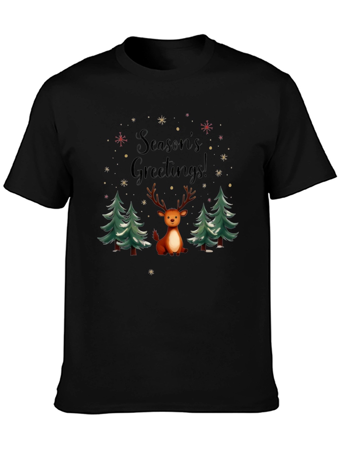 Seasons Greetings Reindeer Holiday T-Shirt
