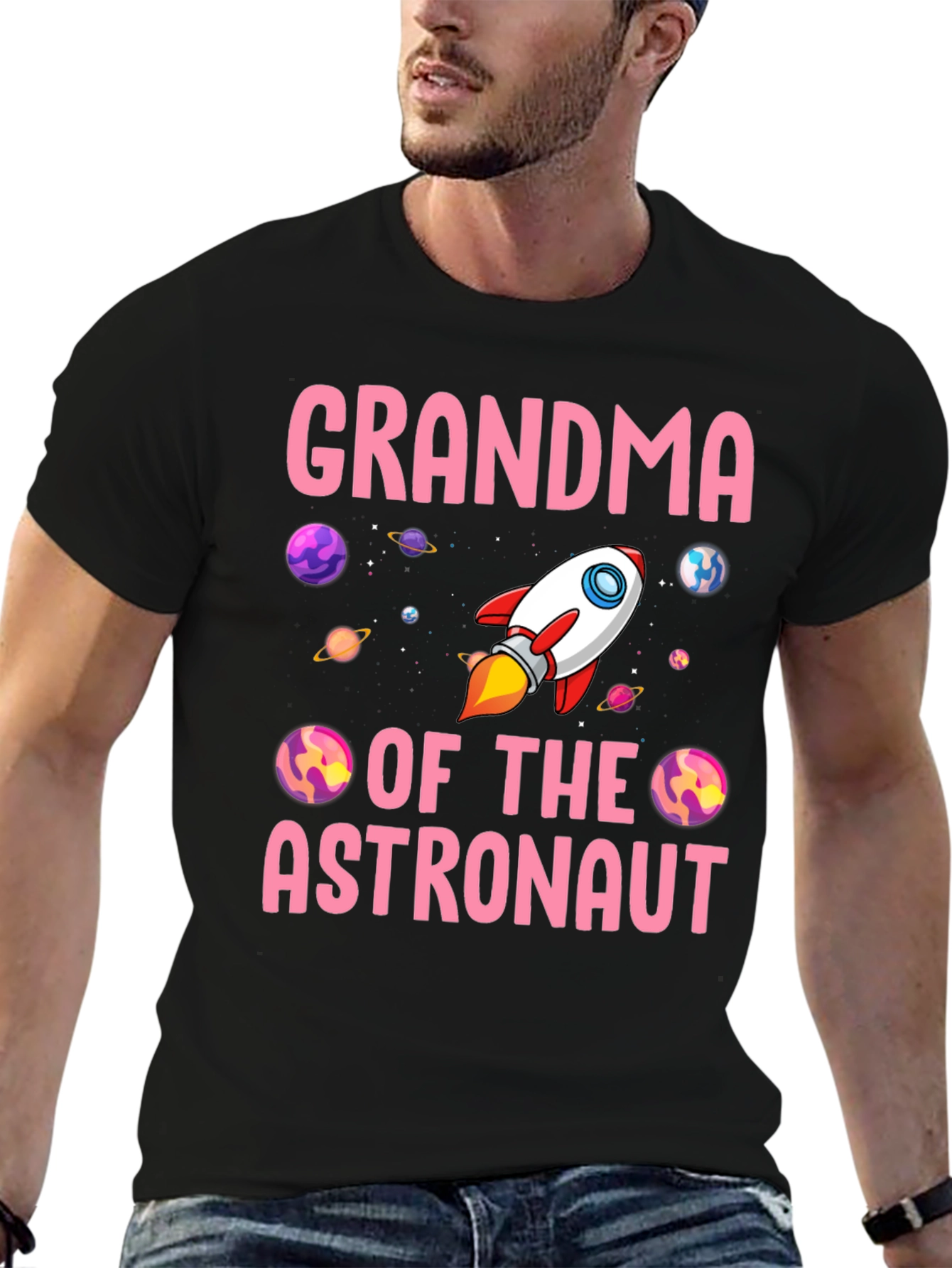 Grandma of the Astronaut T-Shirt - Space Rocket Design