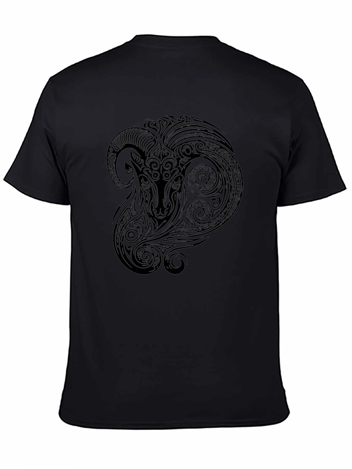 Ram Zodiac Graphic Tee - Black Cotton Comfort