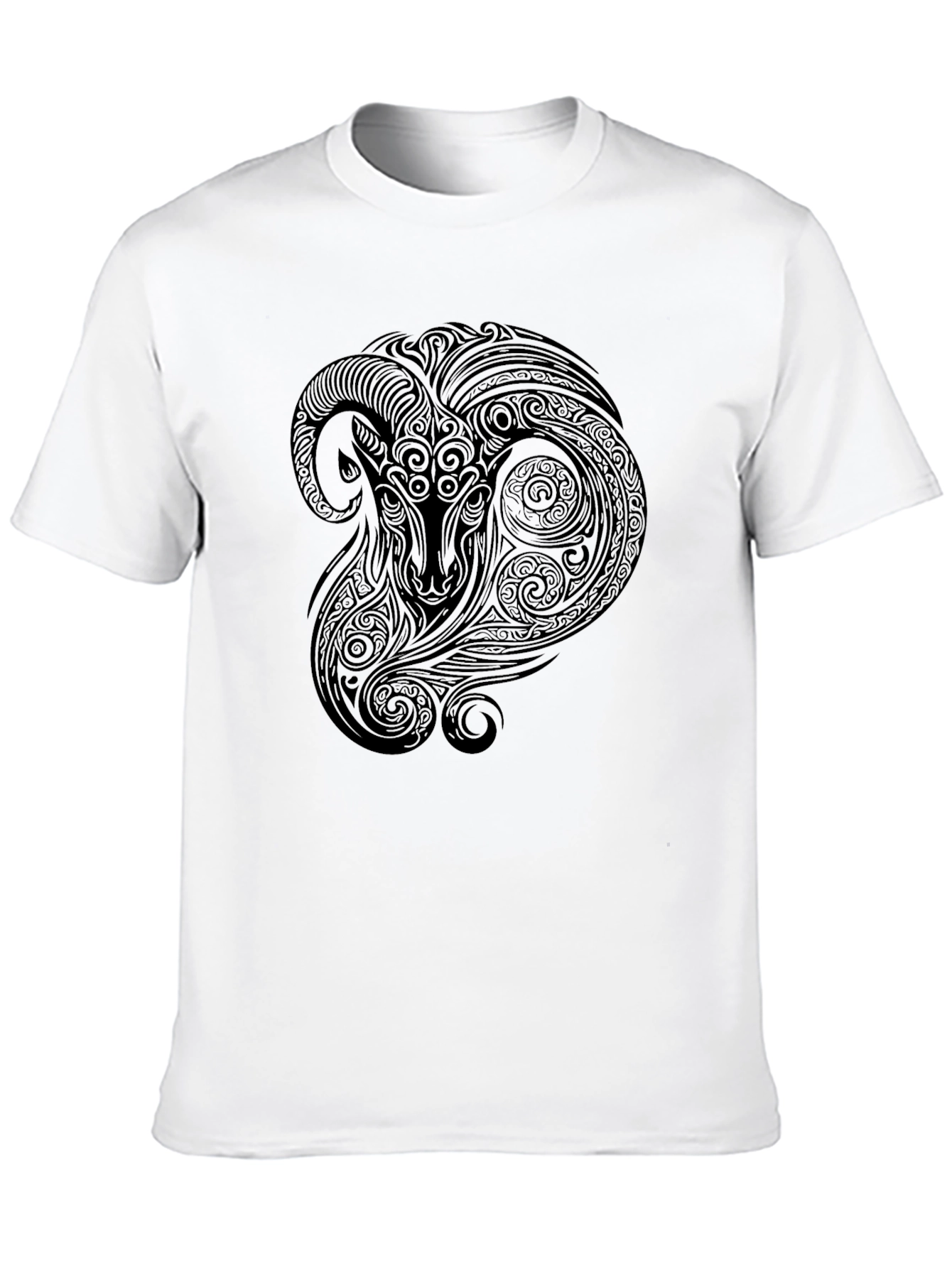 Ram Zodiac Graphic Tee - Black Cotton Comfort