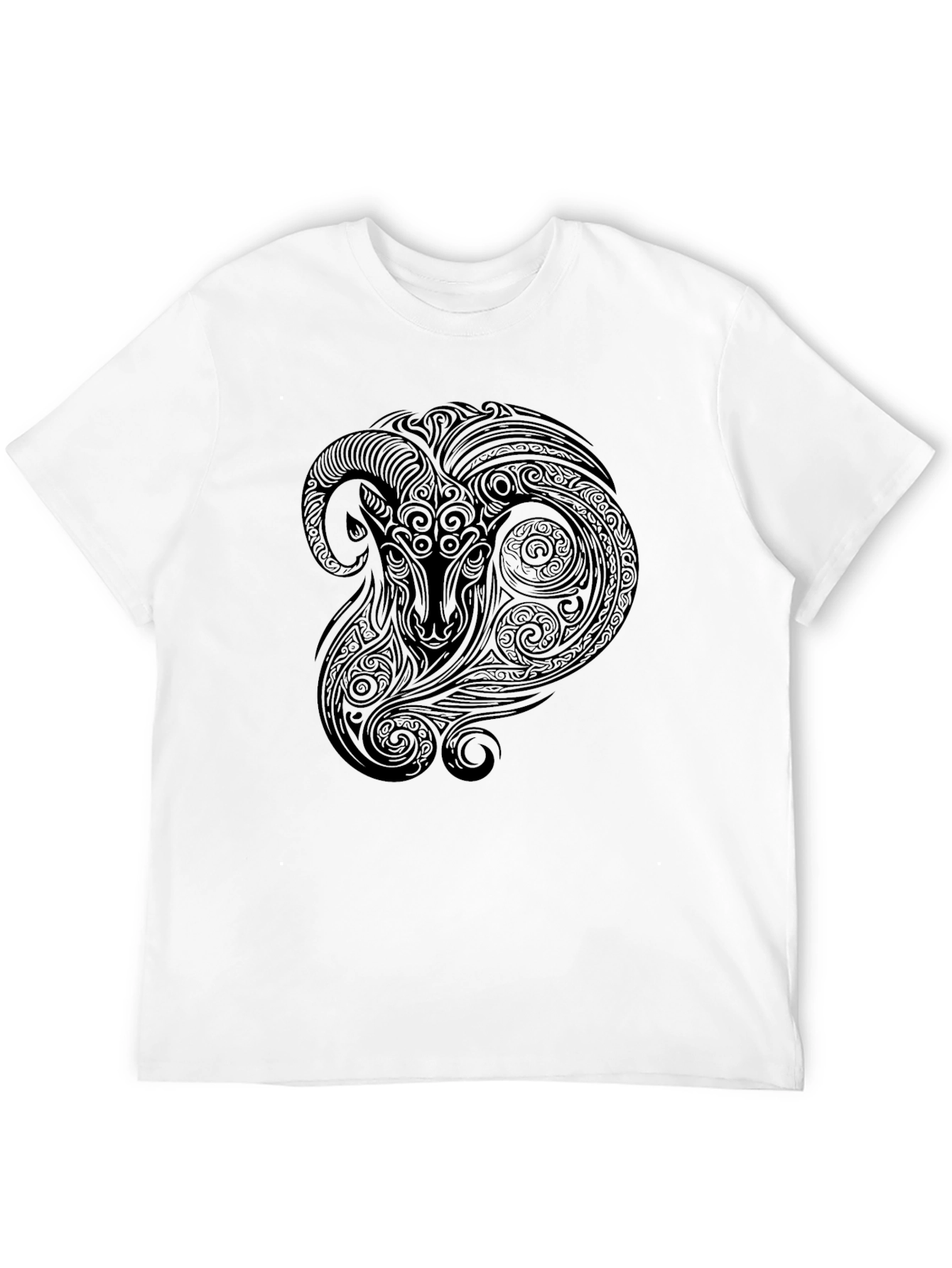 Ram Zodiac Graphic Tee - Black Cotton Comfort