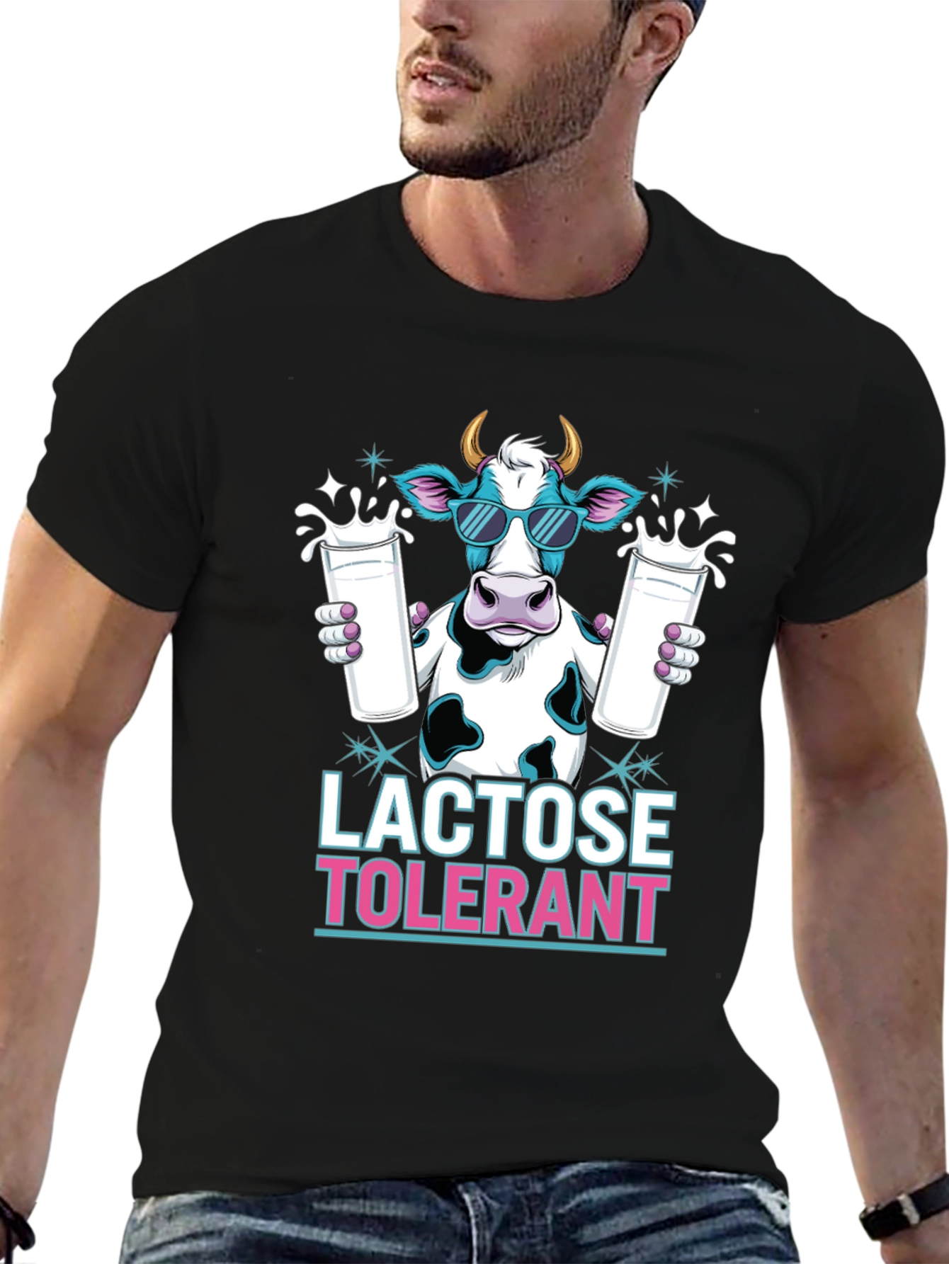Lactose Tolerant Cow T-Shirt - Cool Milk Lover Tee