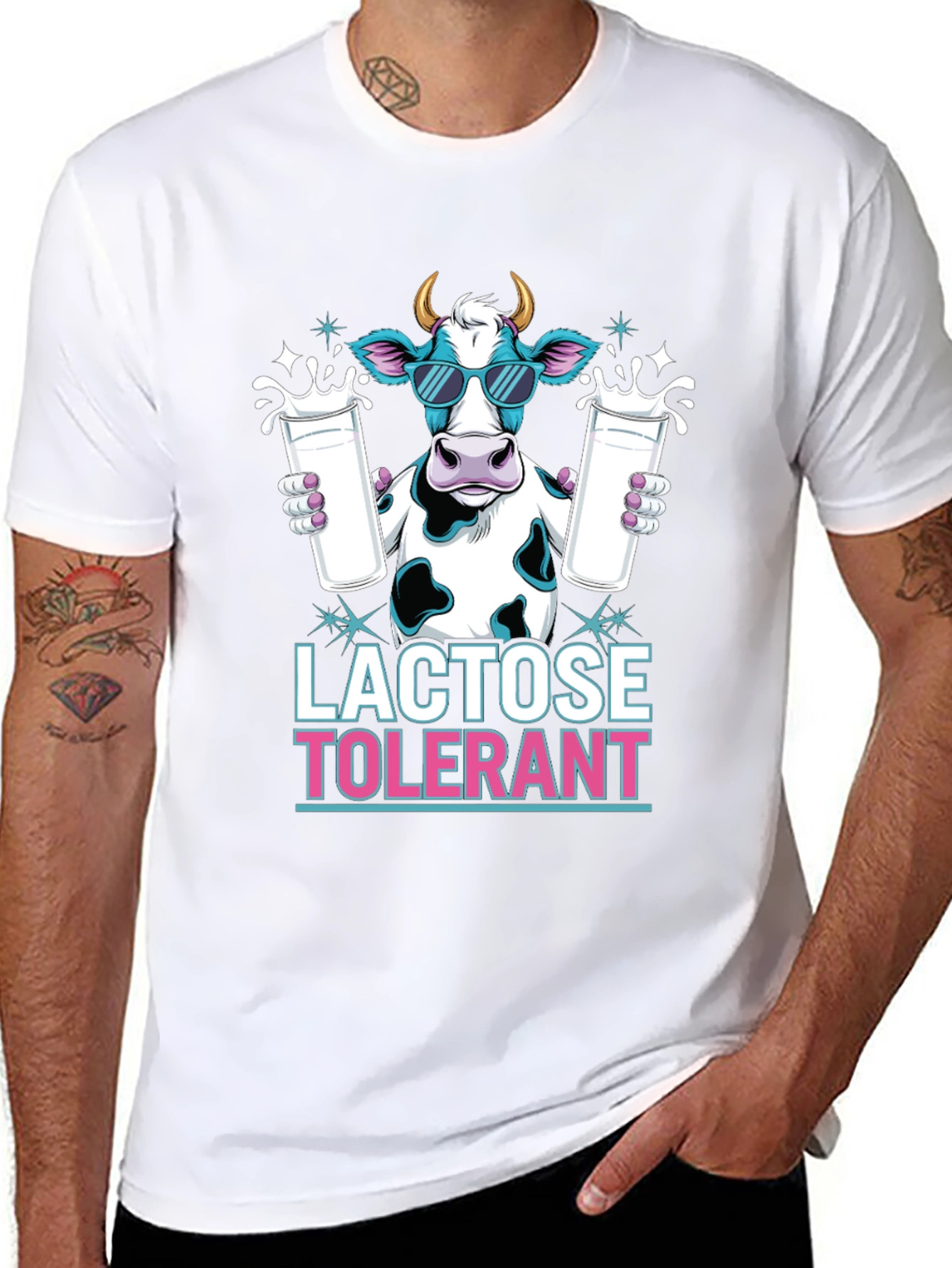 Lactose Tolerant Cow T-Shirt - Cool Milk Lover Tee