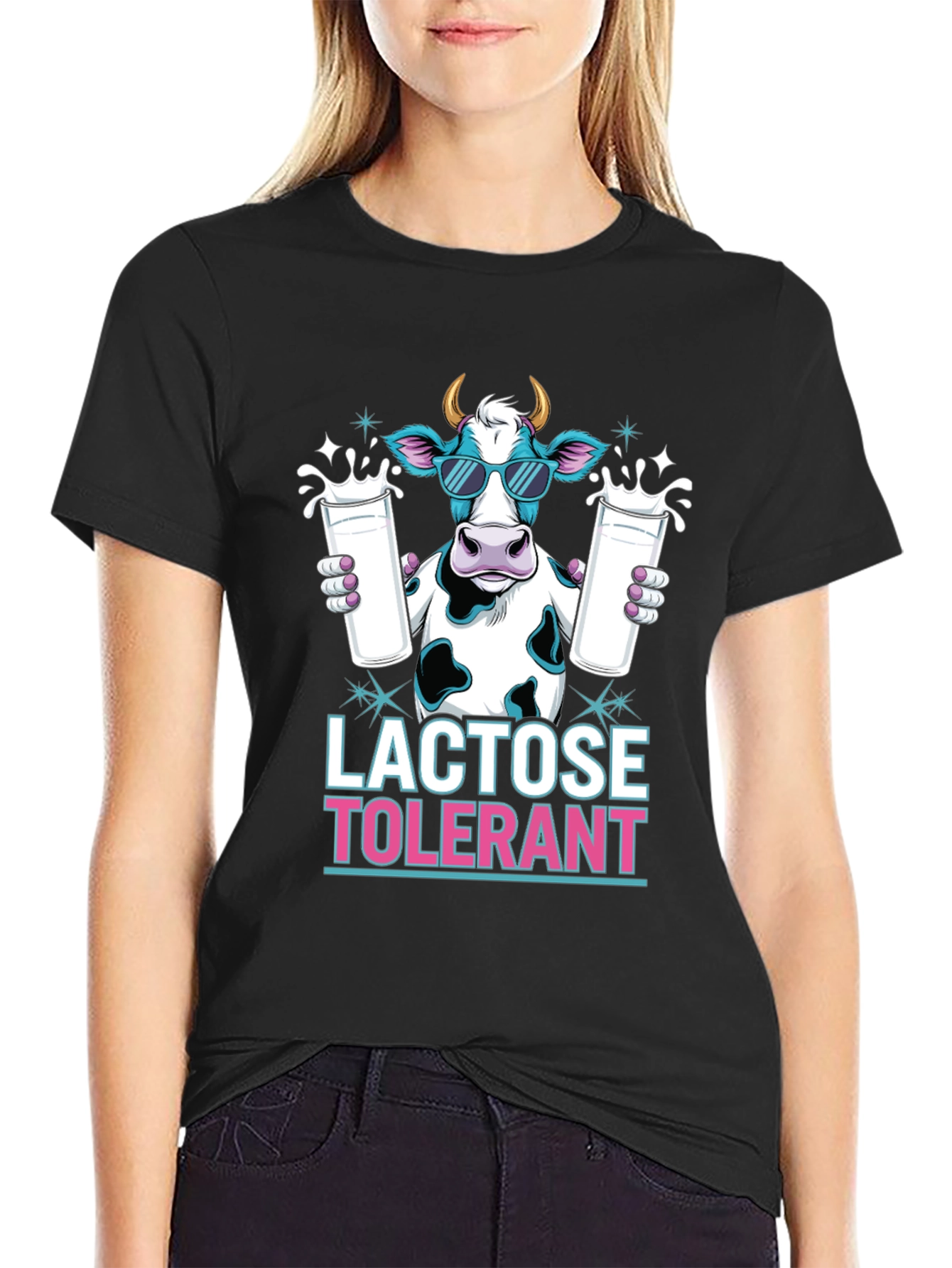 Lactose Tolerant Cow T-Shirt - Cool Milk Lover Tee