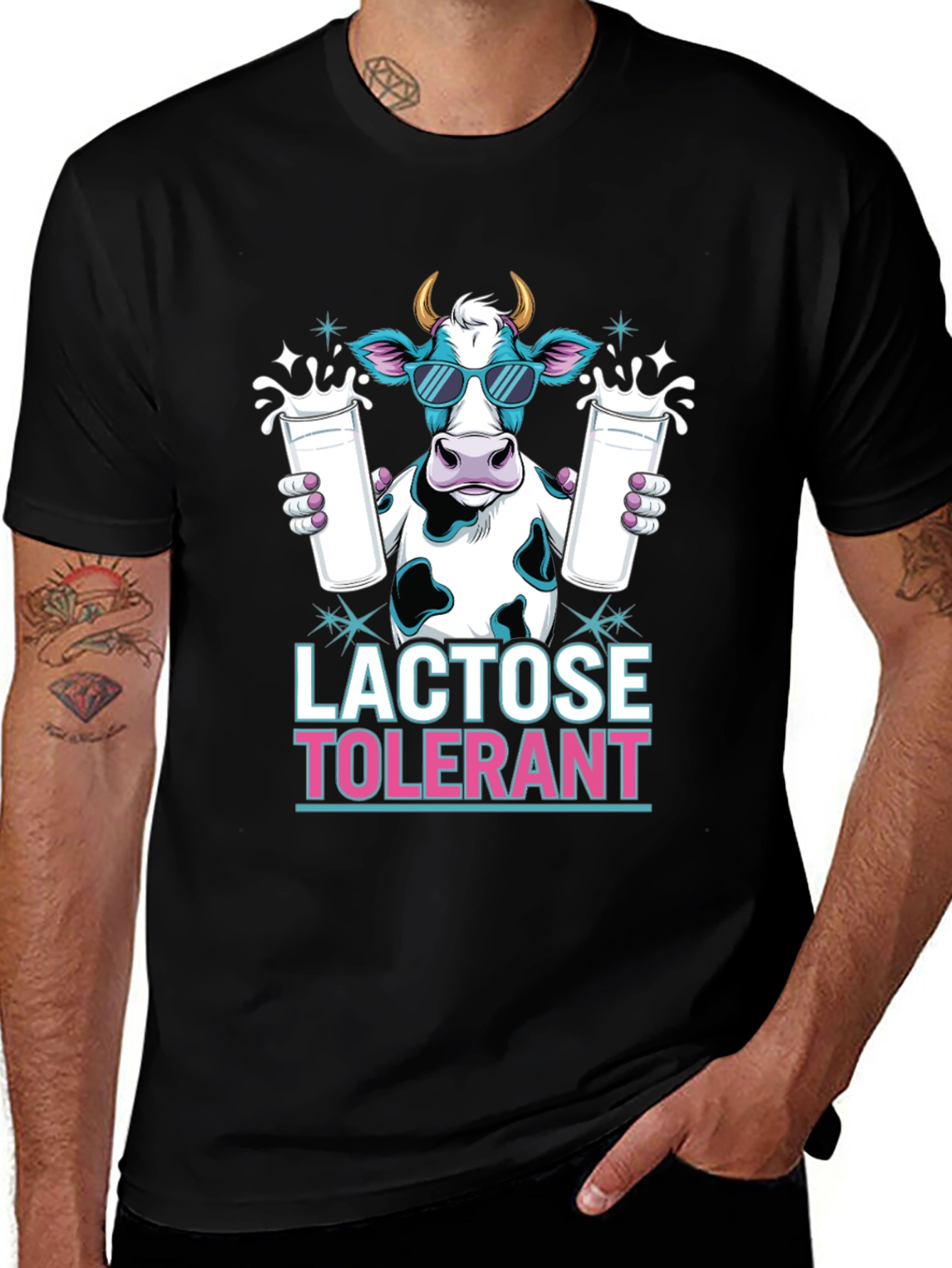 Lactose Tolerant Cow T-Shirt - Cool Milk Lover Tee
