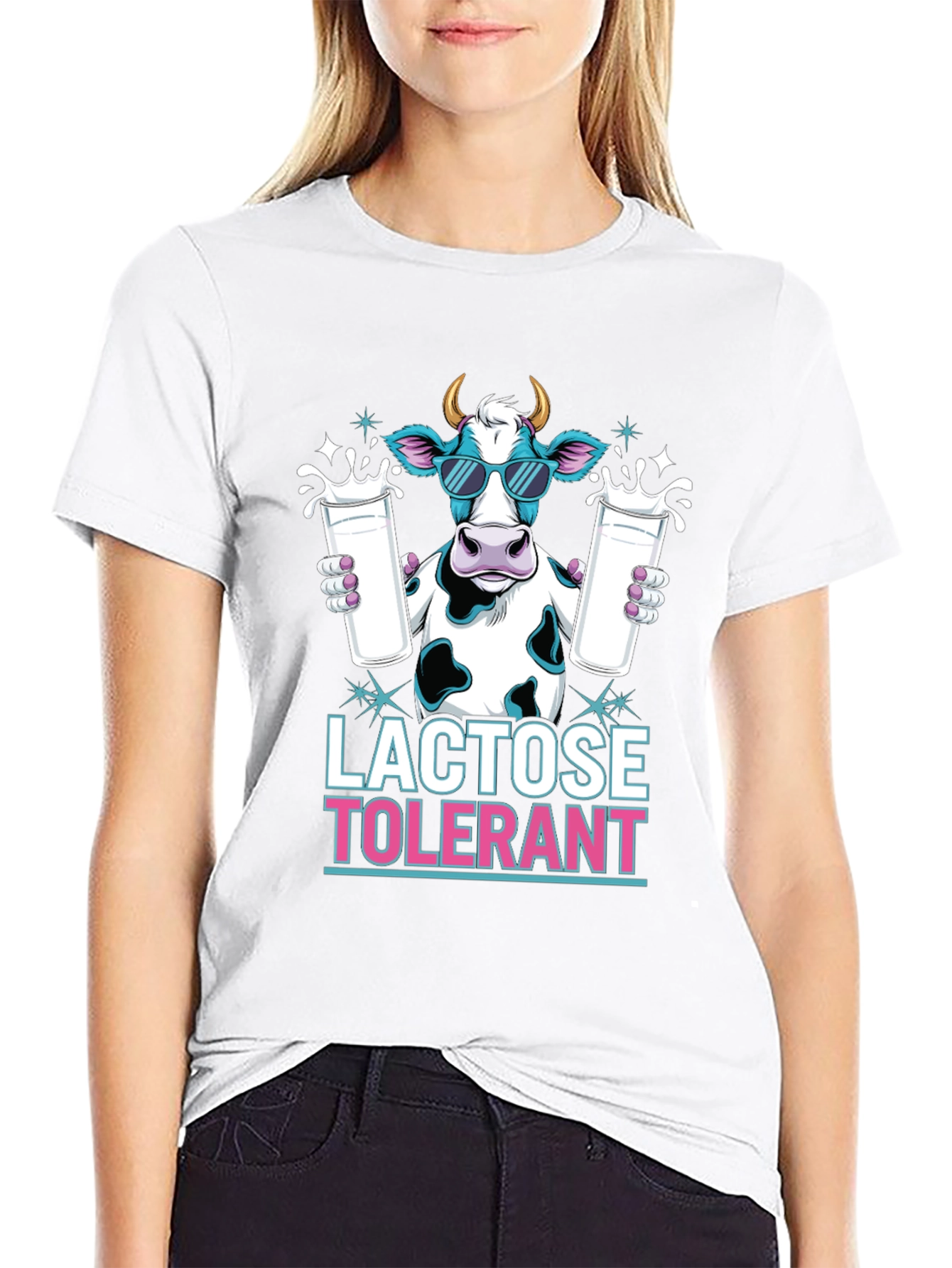 Lactose Tolerant Cow T-Shirt - Cool Milk Lover Tee