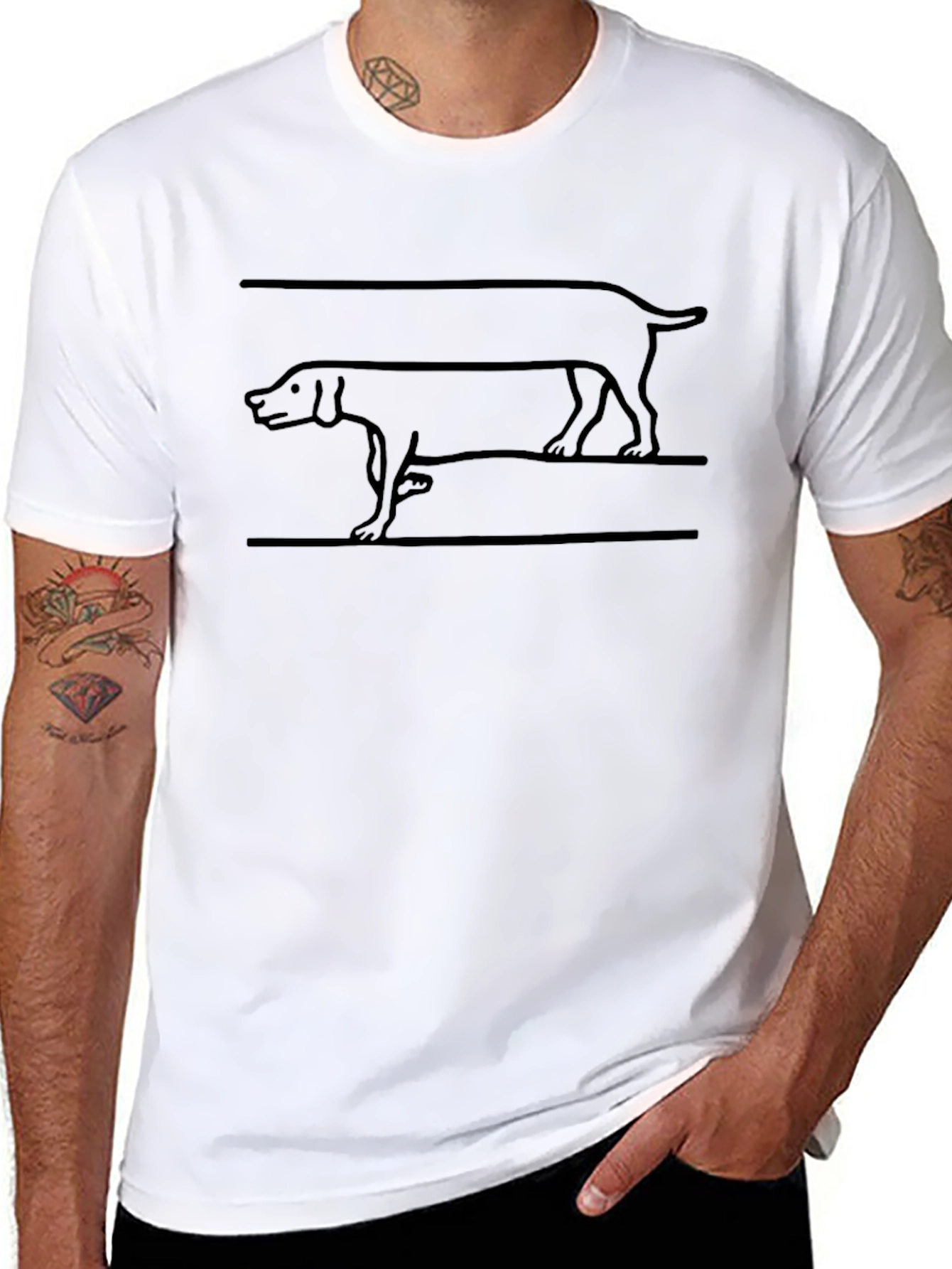 Dog Silhouette Graphic Tee - Unisex Black Shirt