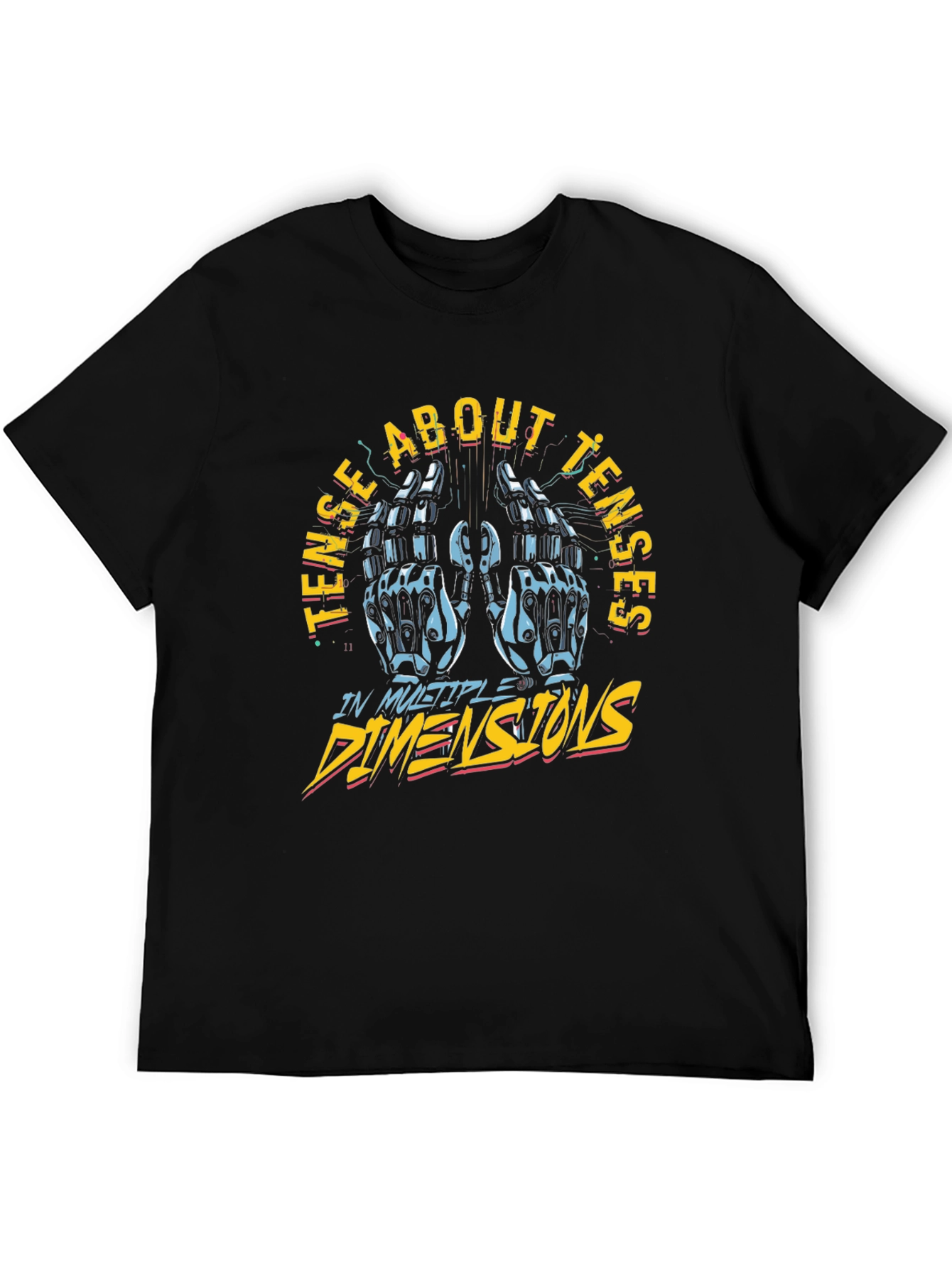 Tense About Tenses Graphic Tee - Black