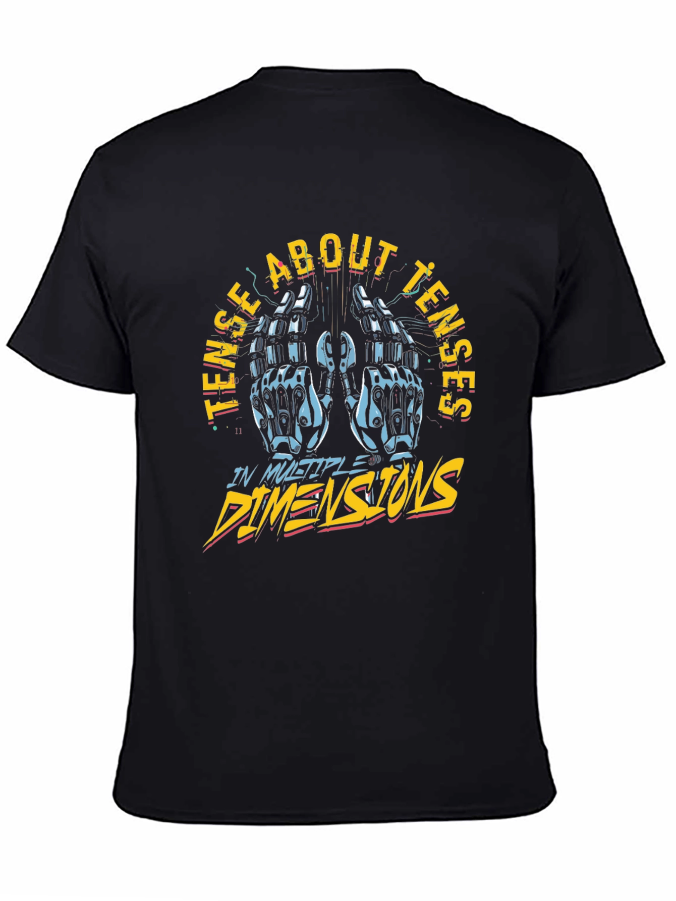 Tense About Tenses Graphic Tee - Black