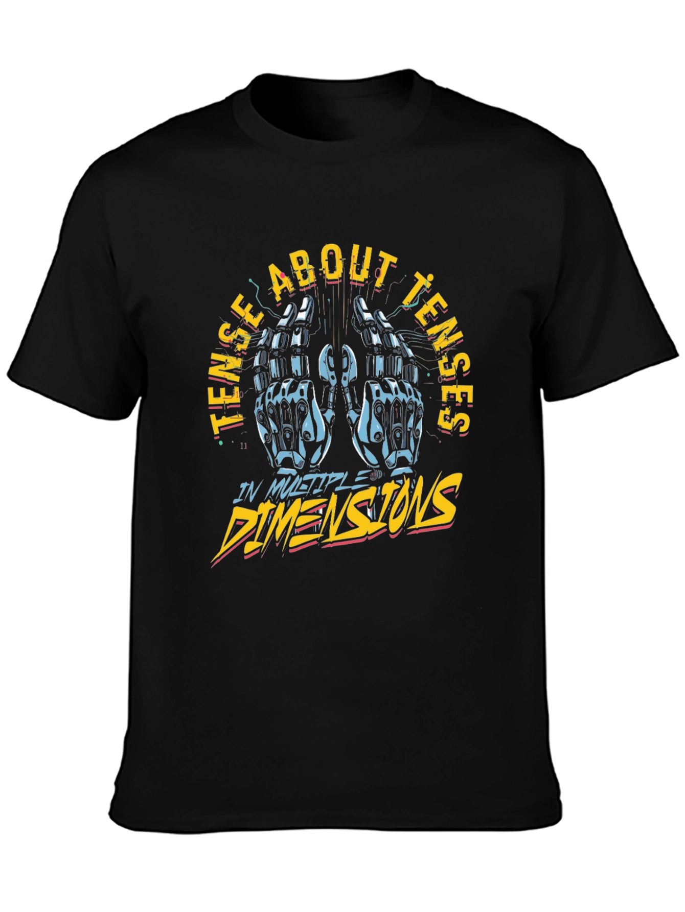 Tense About Tenses Graphic Tee - Black