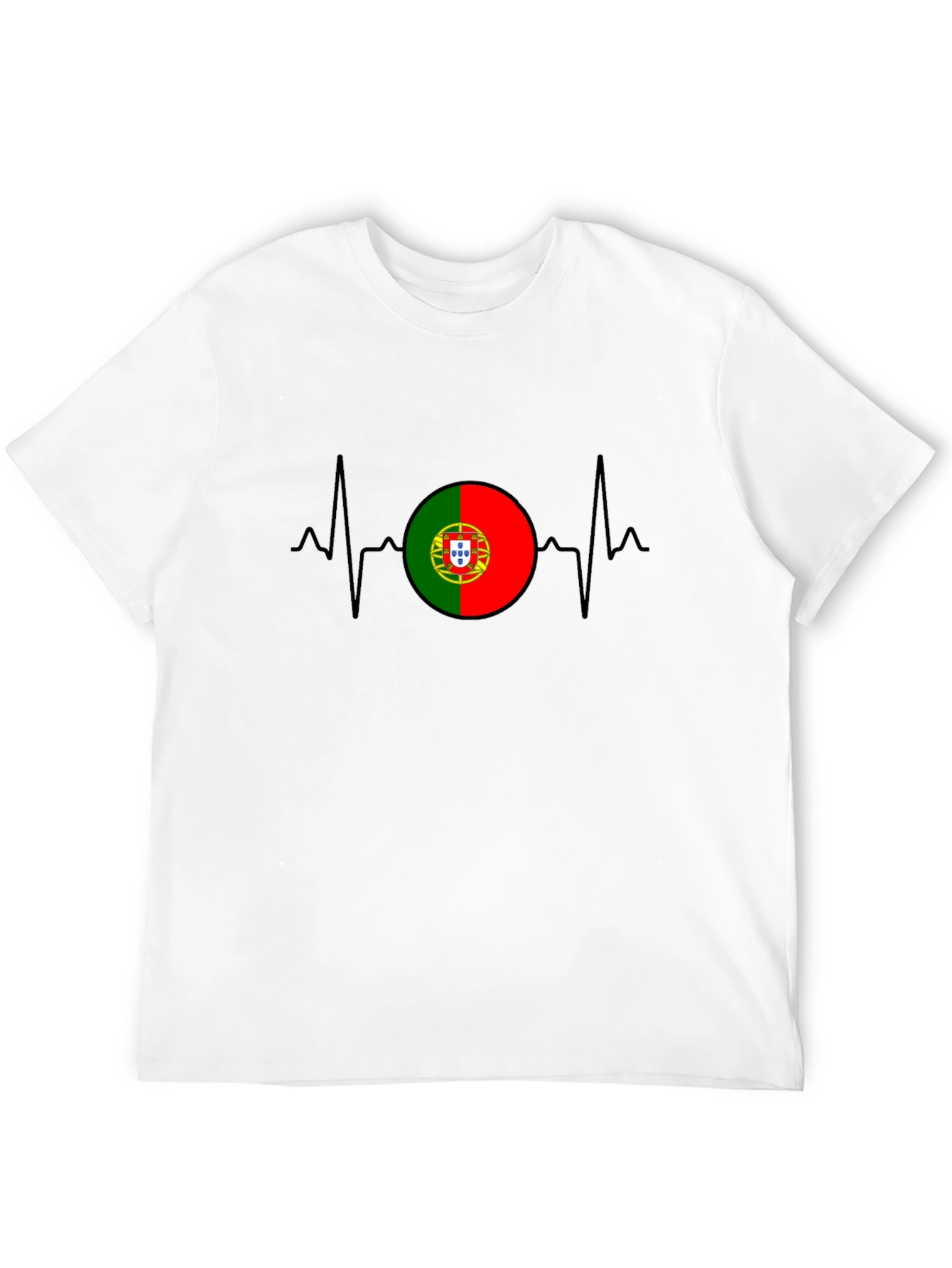 Portugal Flag Heartbeat Graphic T-Shirt