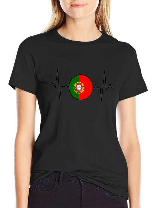 Portugal Flag Heartbeat Graphic T-Shirt