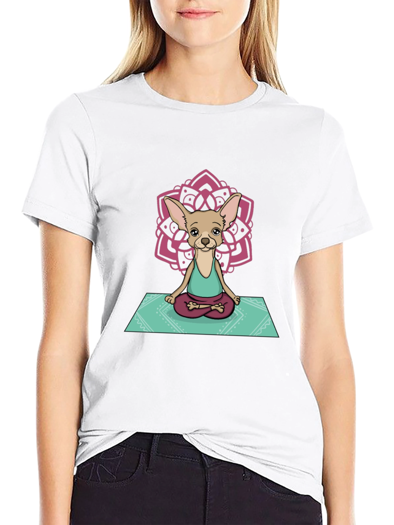 Yoga Chihuahua Graphic Tee - Relaxed Fit