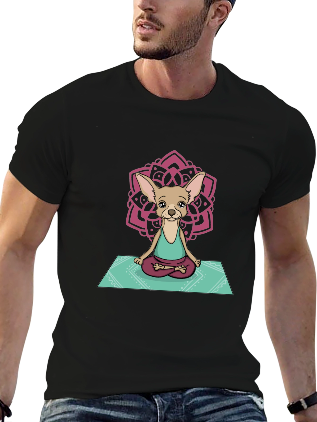 Yoga Chihuahua Graphic Tee - Relaxed Fit