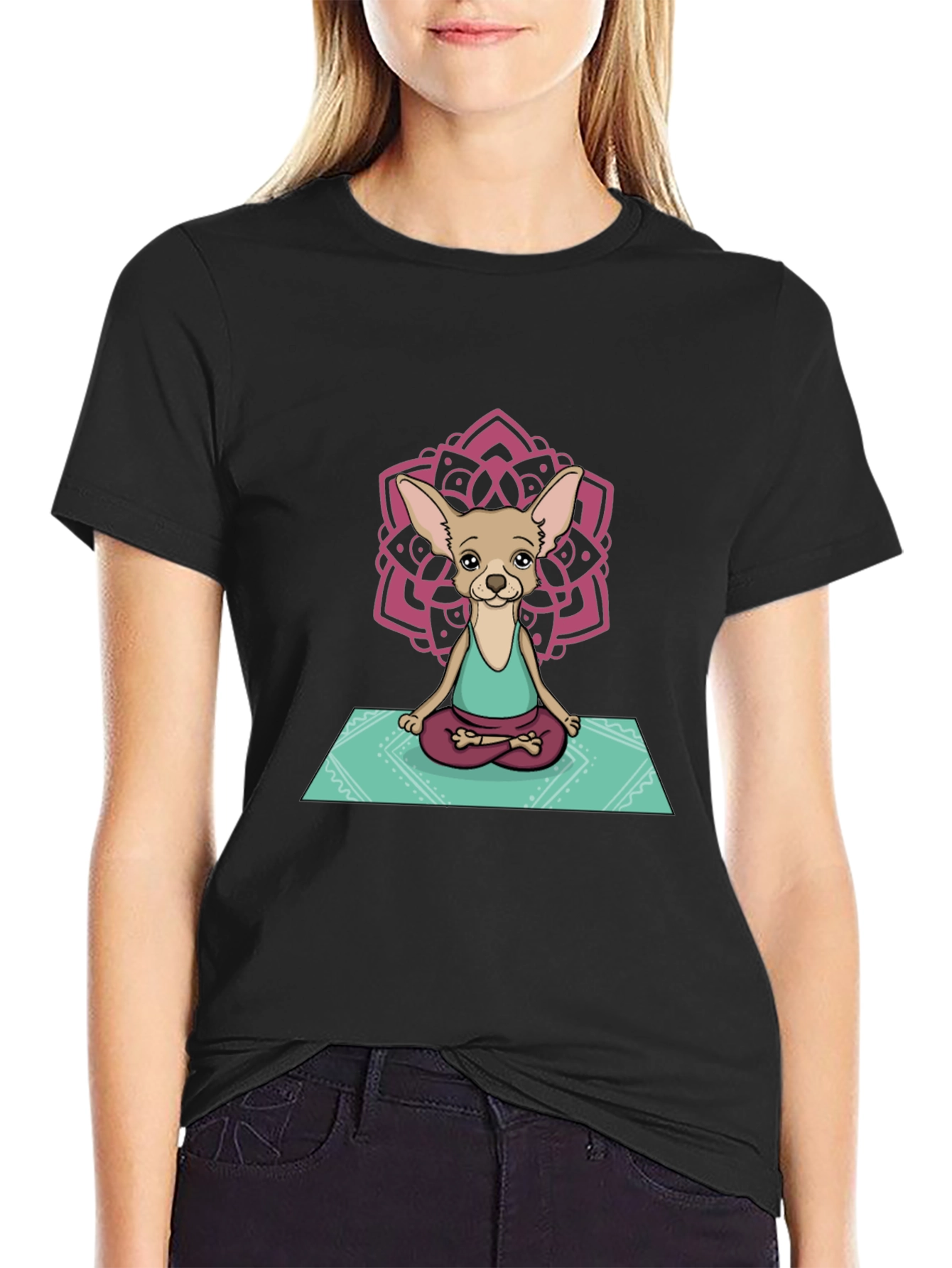 Yoga Chihuahua Graphic Tee - Relaxed Fit