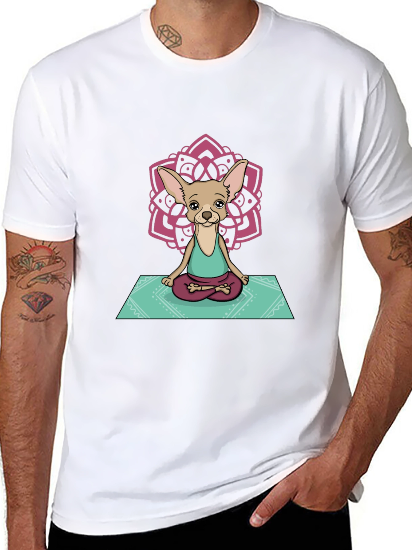 Yoga Chihuahua Graphic Tee - Relaxed Fit