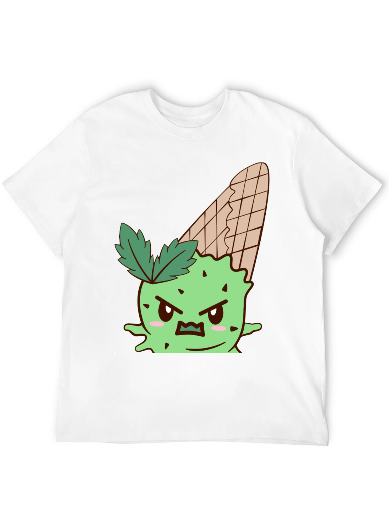 Mens Black T-Shirt with Angry Ice Cream Cone Graphic
