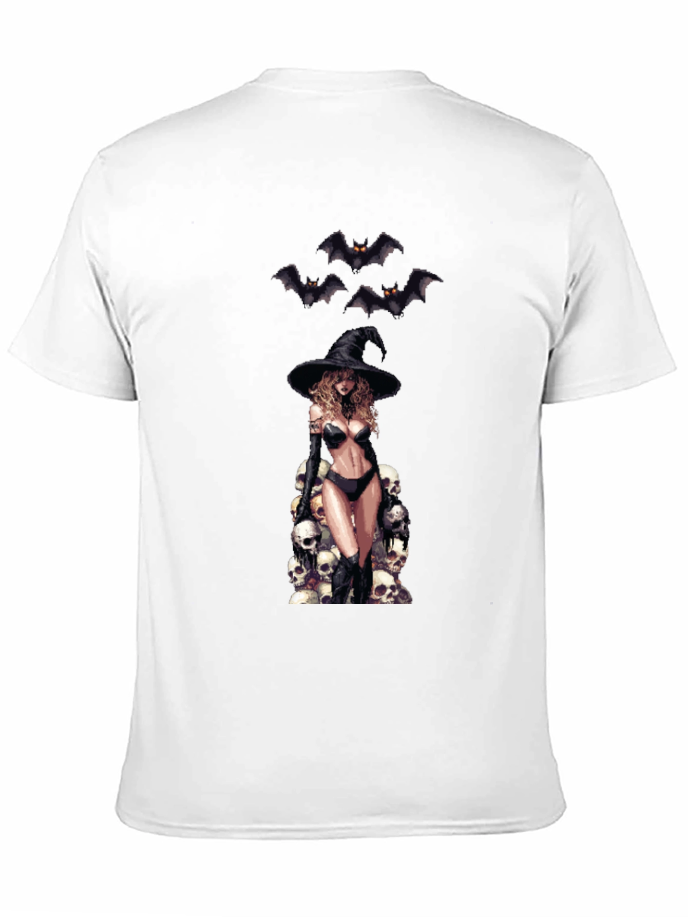 Skull Witch Graphic T-Shirt - Halloween Style