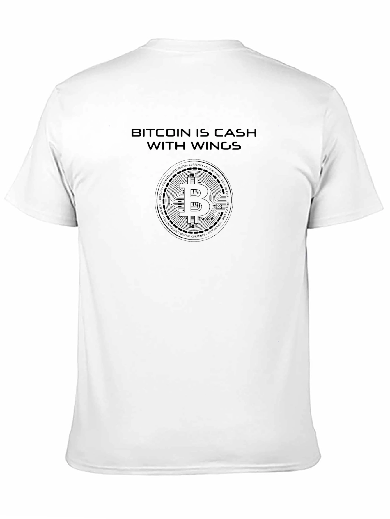 Bitcoin is Cash with Wings Graphic Tee - Black