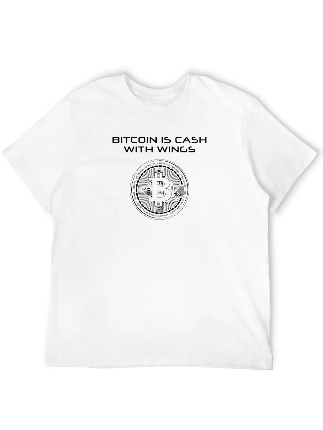 Bitcoin is Cash with Wings Graphic Tee - Black