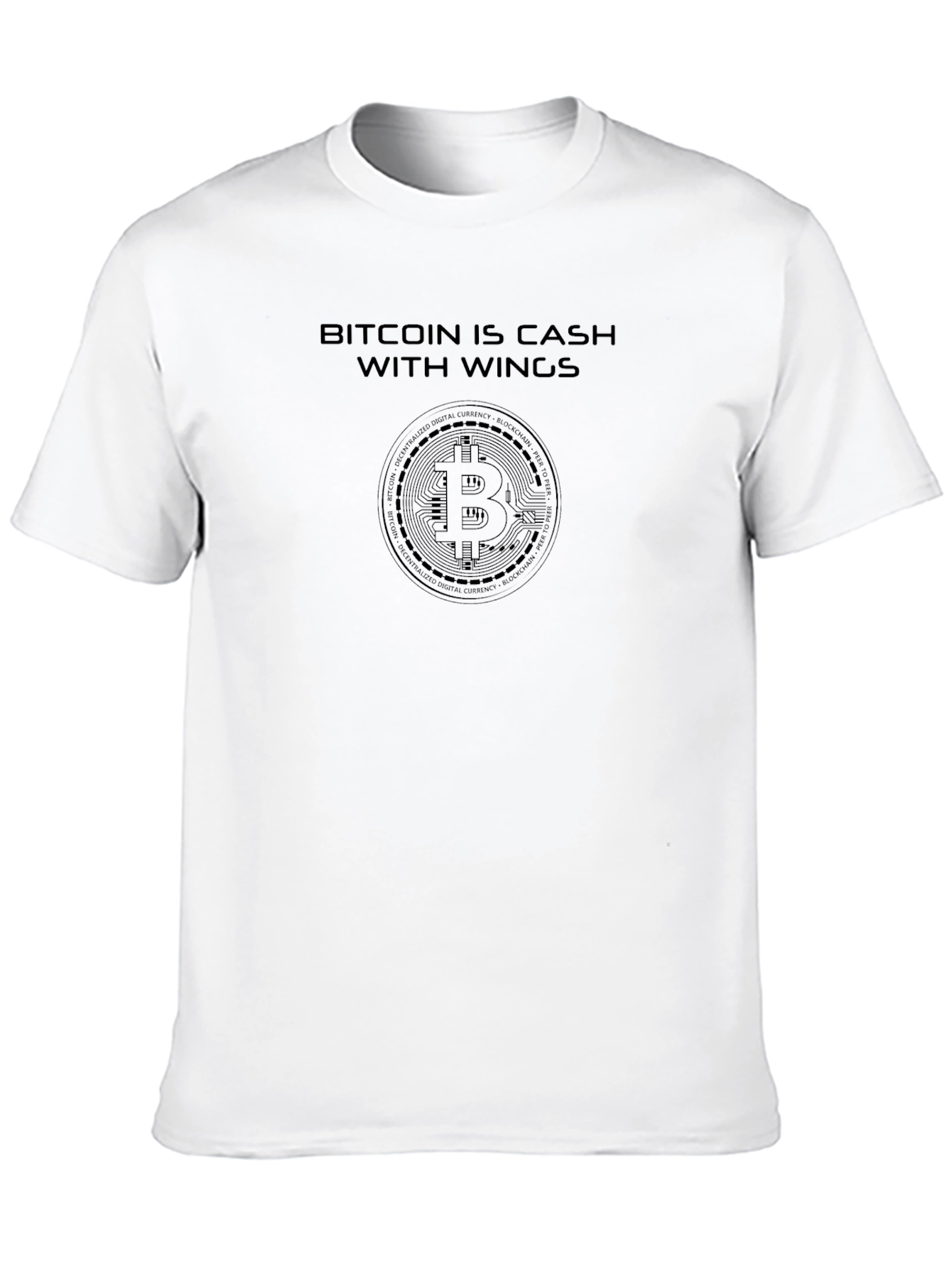 Bitcoin is Cash with Wings Graphic Tee - Black
