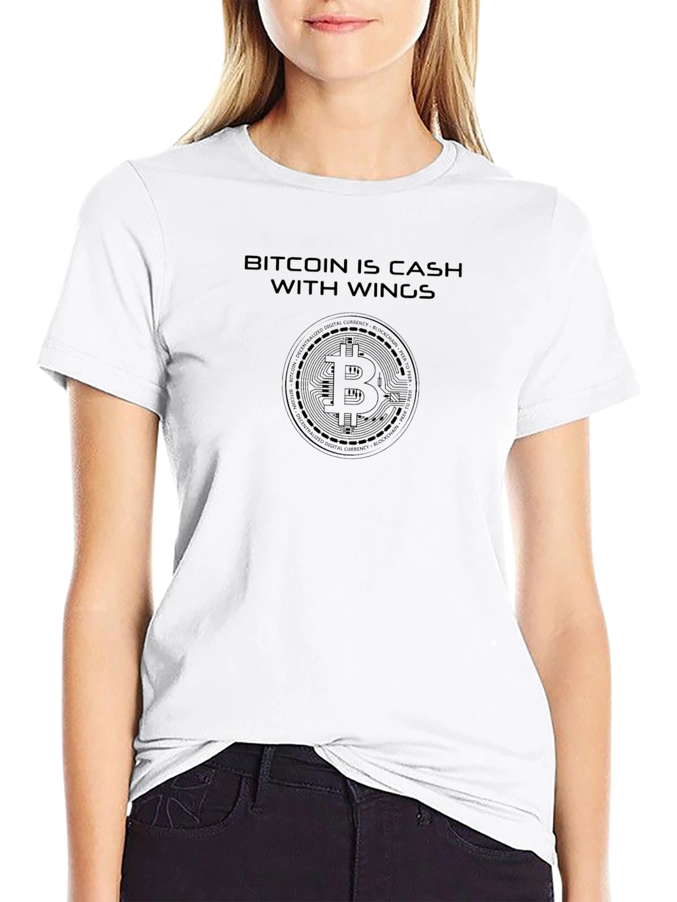 Bitcoin is Cash with Wings Graphic Tee - Black