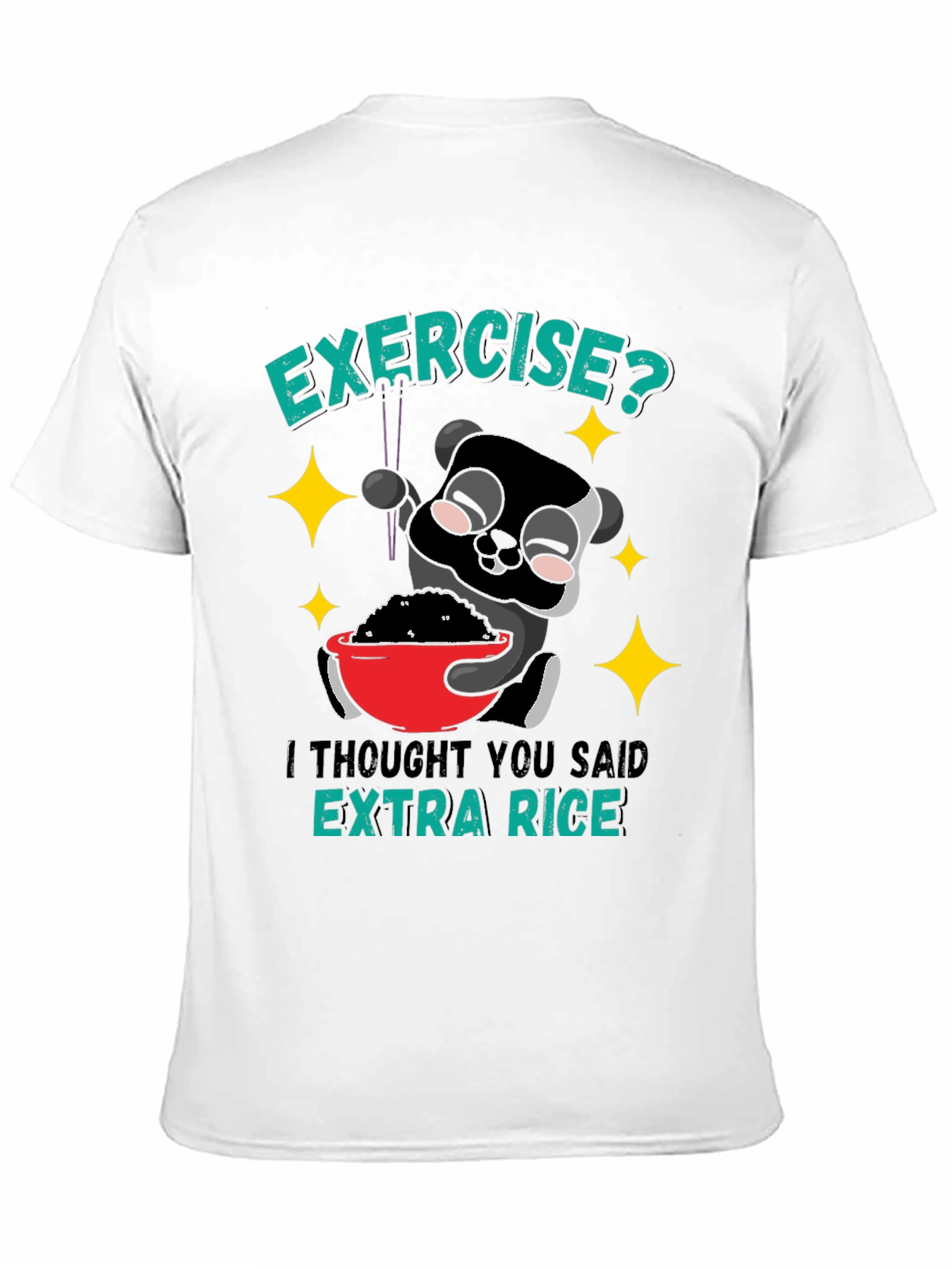 Funny Panda Extra Rice Graphic T-Shirt