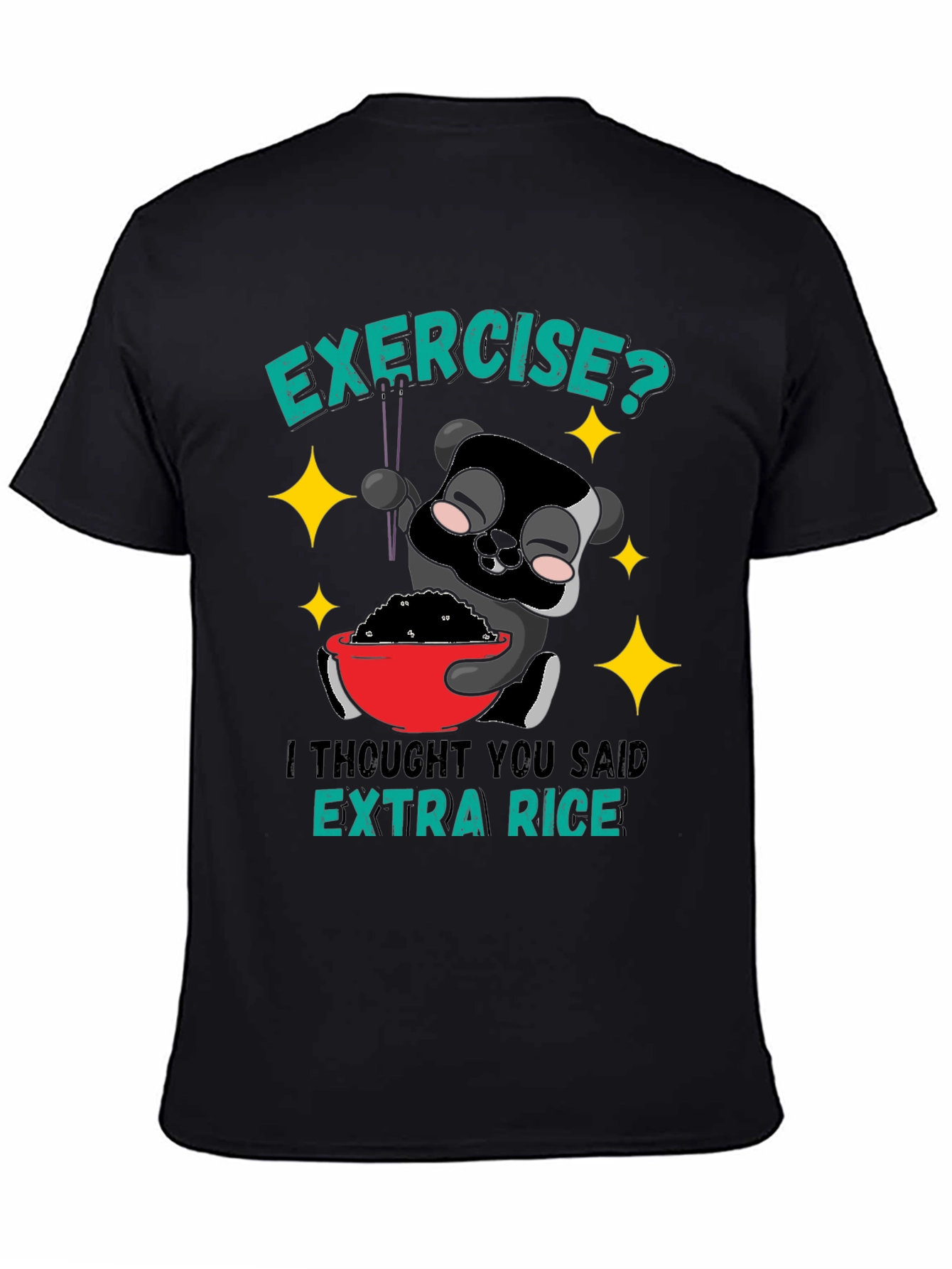 Funny Panda Extra Rice Graphic T-Shirt